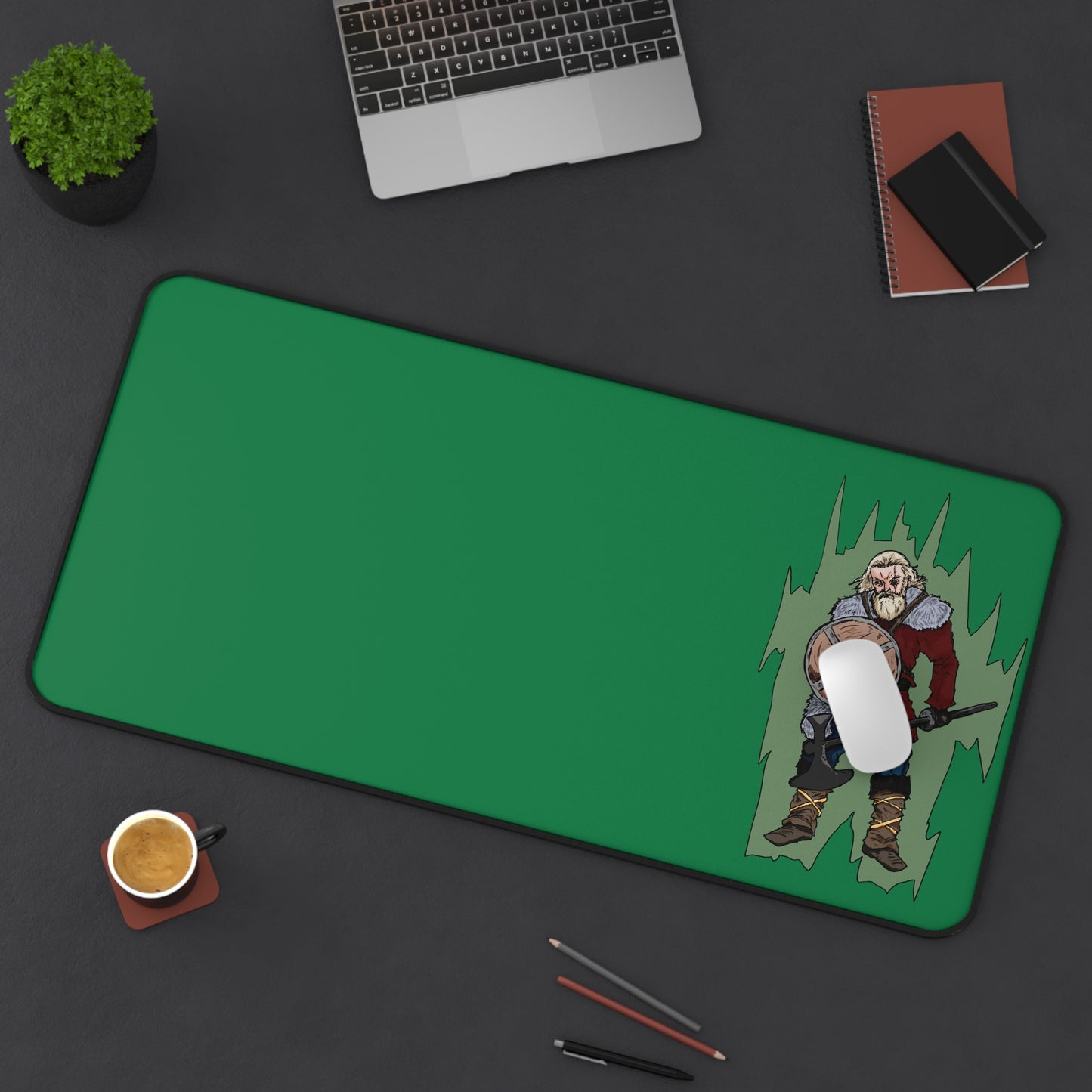 Epic Viking Warrior Desk Mat | Gaming Desk Pad, Office Decorative Mat, Cartoon Character Mat, Unique Gift for Gamers, Nordic Decor