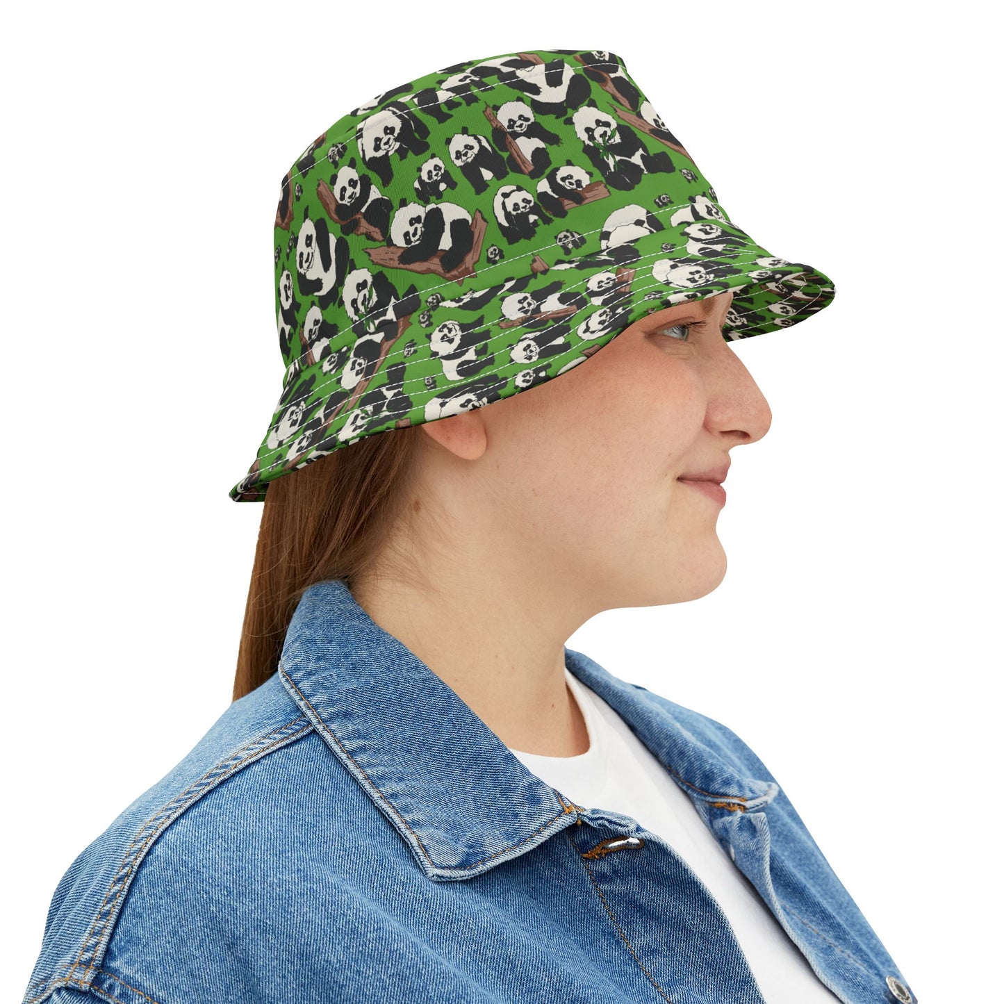 Cute Panda Pattern Bucket Hat, Funky Outdoor Hat, Trendy Summer Accessory, Gift for Animal Lovers, Festival & Beach Hat