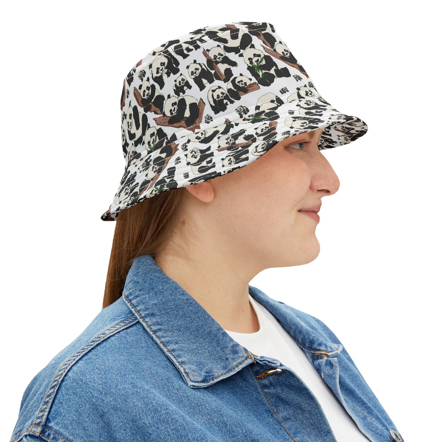 Panda Print Bucket Hat, Cute Summer Accessory, Outdoor Fashion, Festival Wear, Kids & Adults Gift, Wildlife Lover Hat