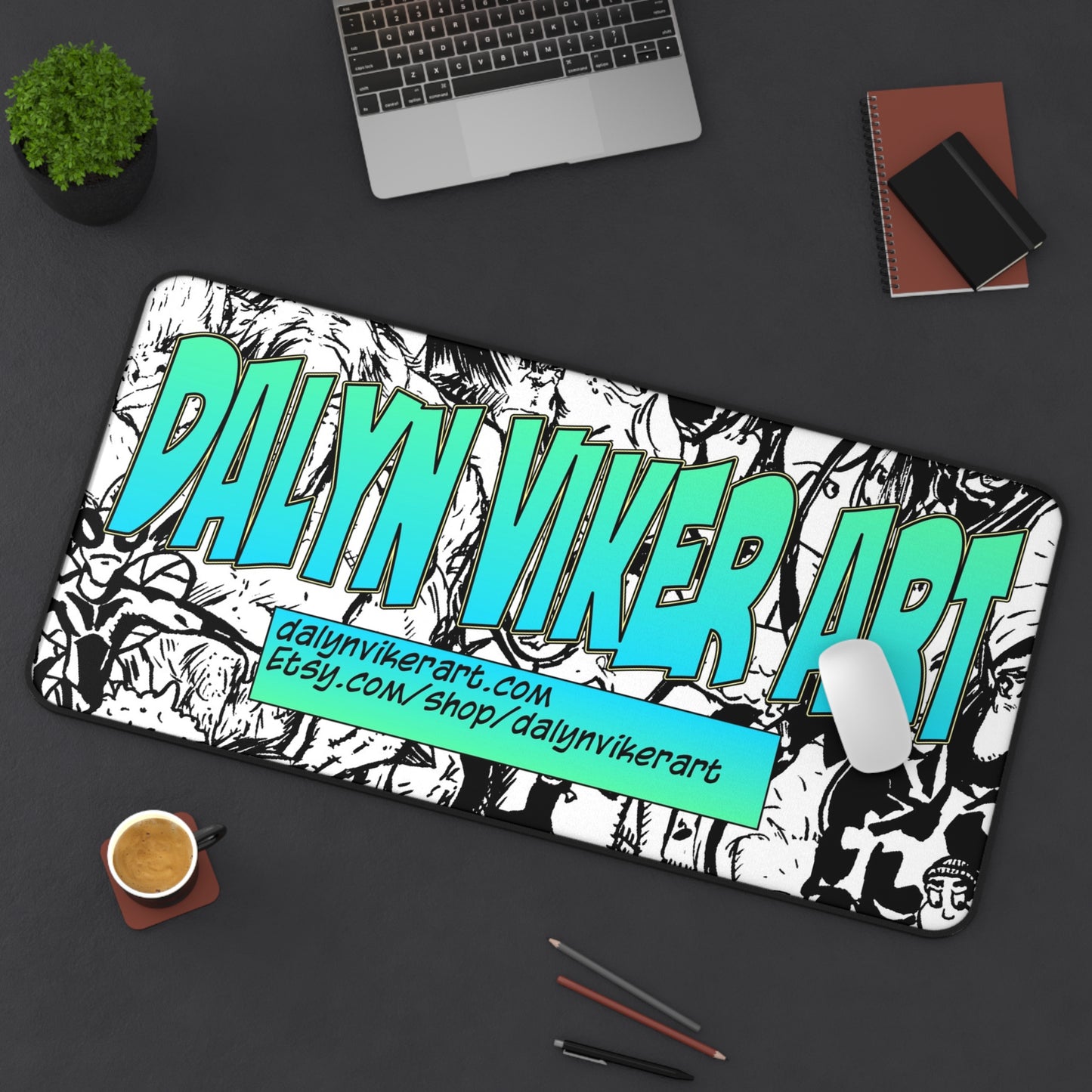 Artistic Desk Mat - Ideal for Home Office, Gamer Setup, or Creative Workspace, Unique Gift for Artists, Birthday, or Holidays