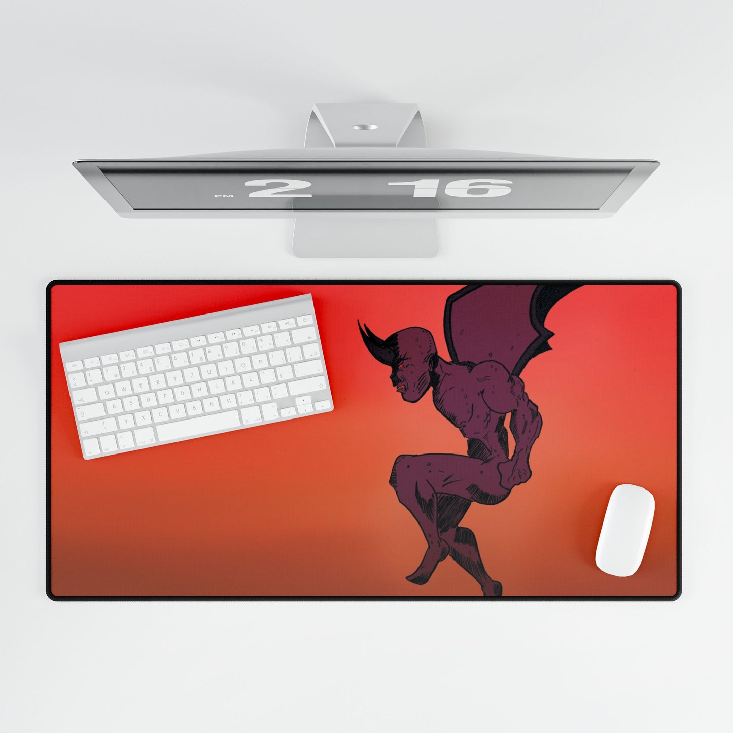 Demonic Desk Mat – Red Gradient Gaming Mouse Pad and Card Playing Mat