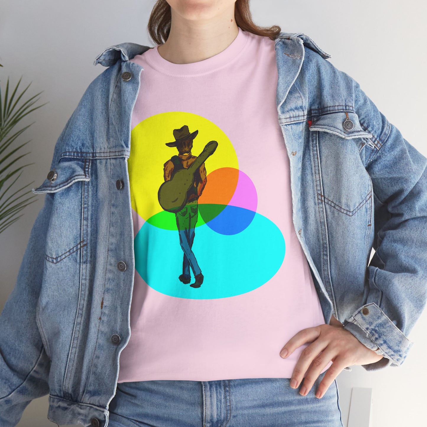 Cowboy Guitar Tee — Colorful Music T‑Shirt