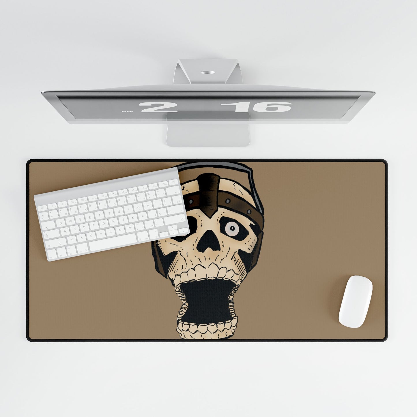 Screaming Skull Shock Desk Mat — Large Gaming/Work Mouse Pad and Card Playing Mat