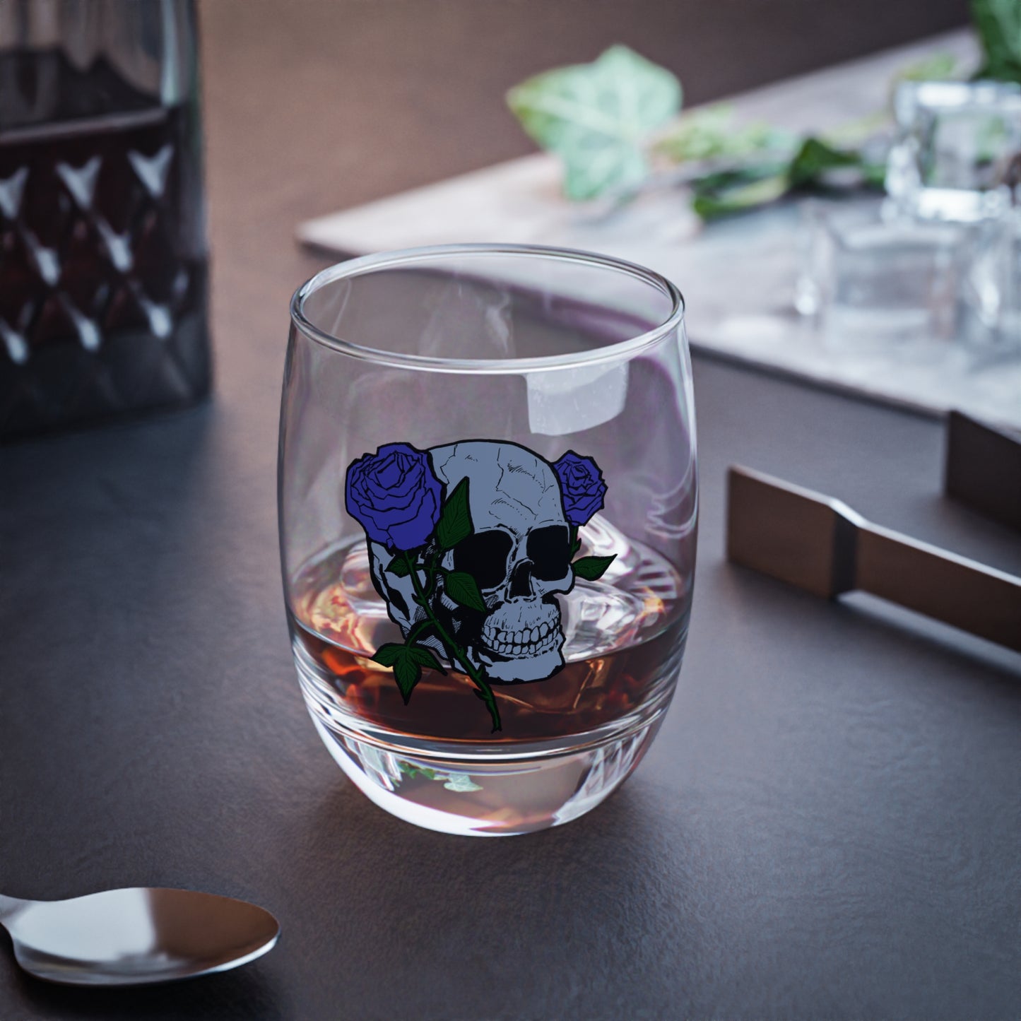 Rose Skull Whiskey Glass - Unique Barware for Cocktail Lovers