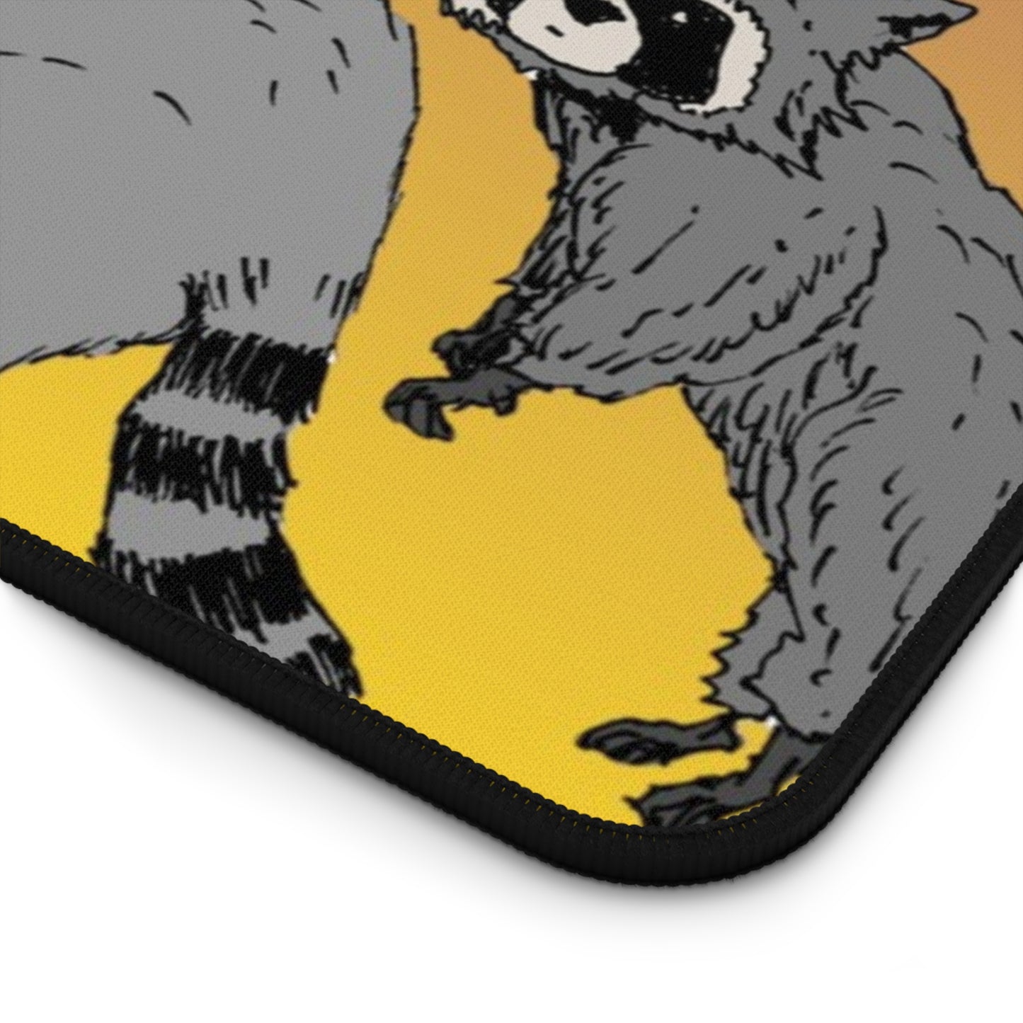 Raccoon Pattern Desk Mat — Gradient Sunset Gaming & Office Mousepad