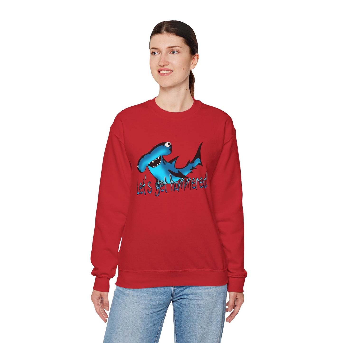 Harley Hammerhead Playful Shark Sweatshirt - 'Let's Get Hammered' Crewneck