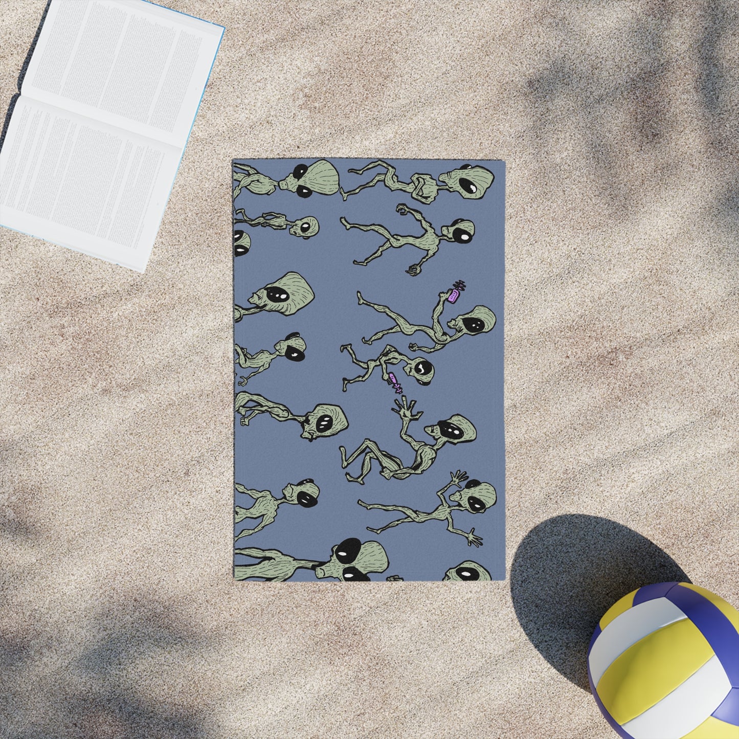 Alien Intrusion - Gray Beach Towel