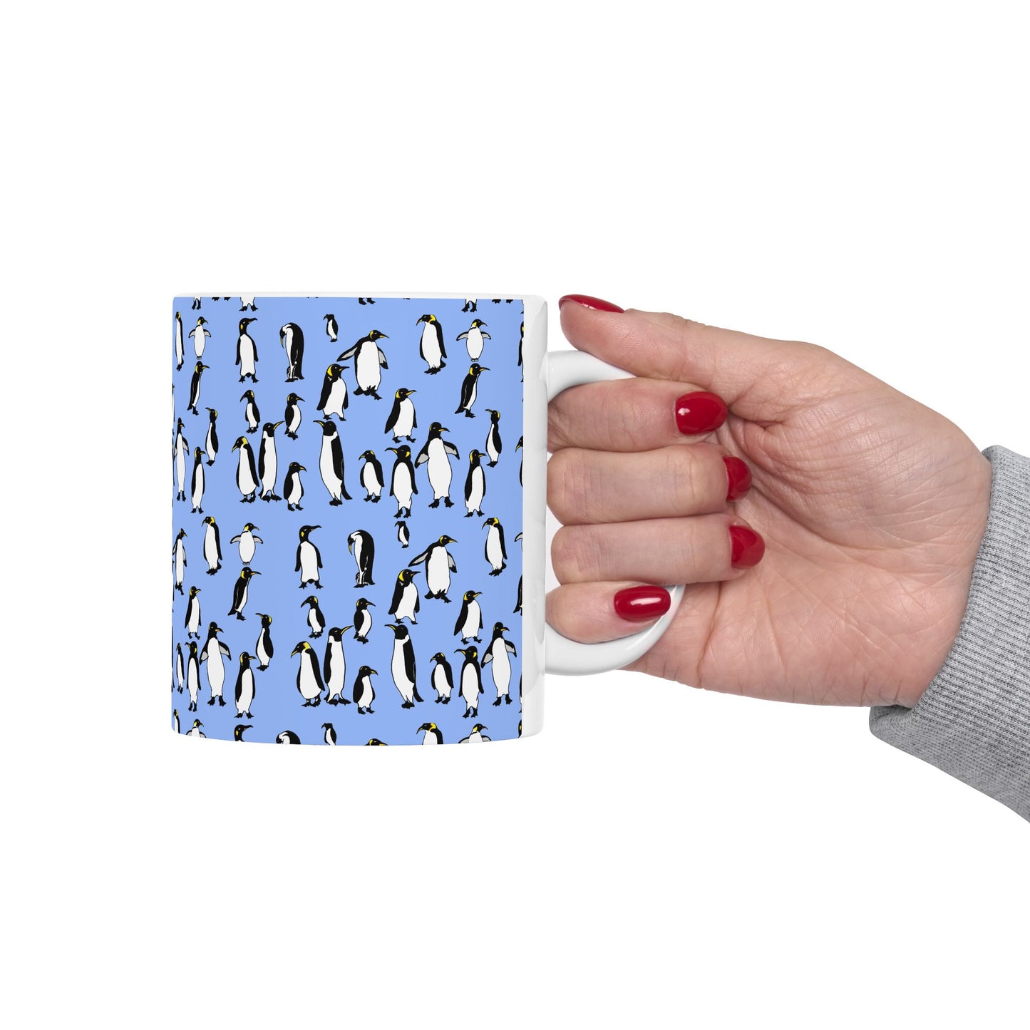 Rookery of Whimsical Penguins Ceramic Mug - Perfect for Coffee Lovers, Penguin Gifts, Cute Kitchen Decor, Unique Holiday Mug, Animal-Themed Drinkware