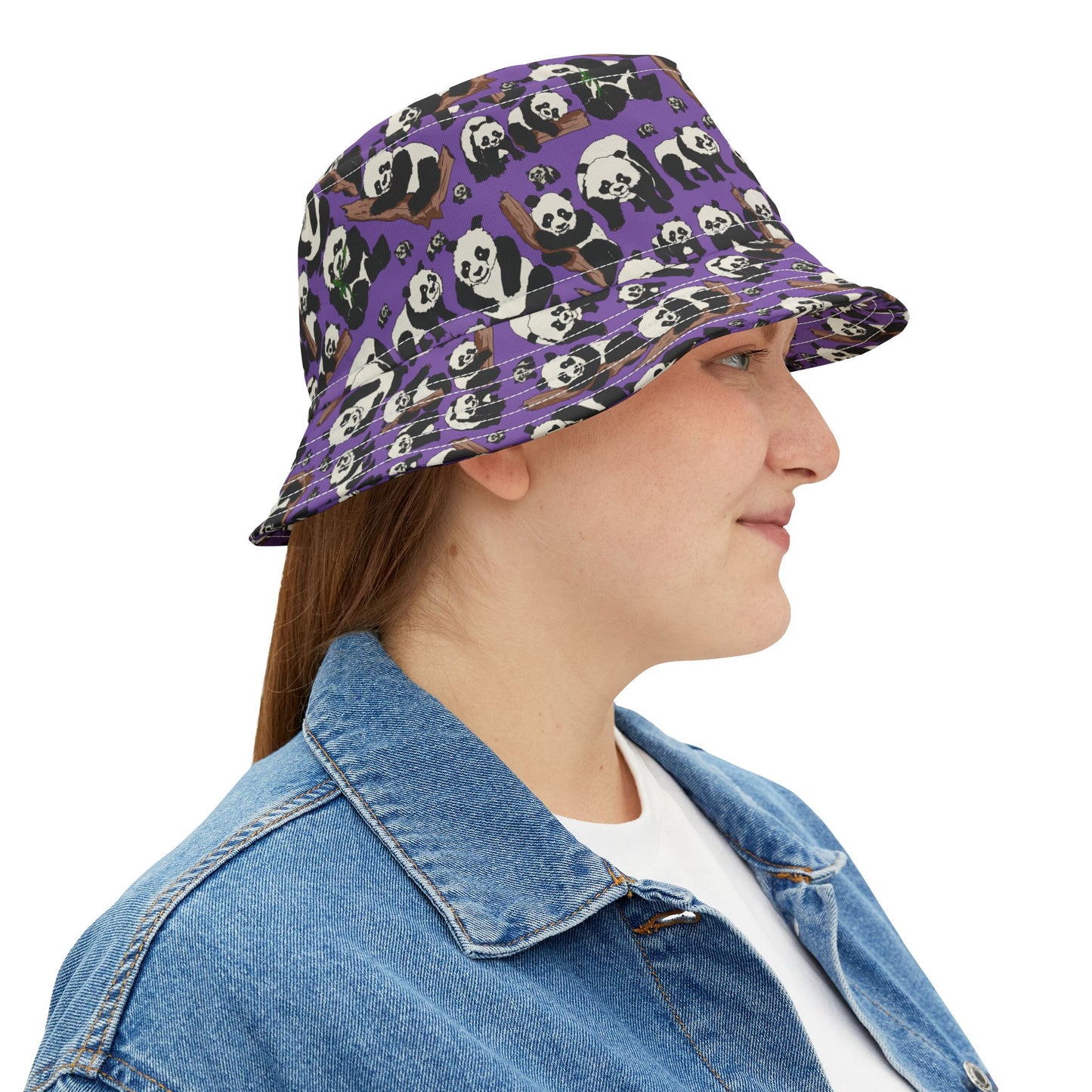 Panda Print Bucket Hat, Trendy Summer Hat, Cute Outdoor Accessory, Unique Gift, Vacation Hat, Festival Headwear