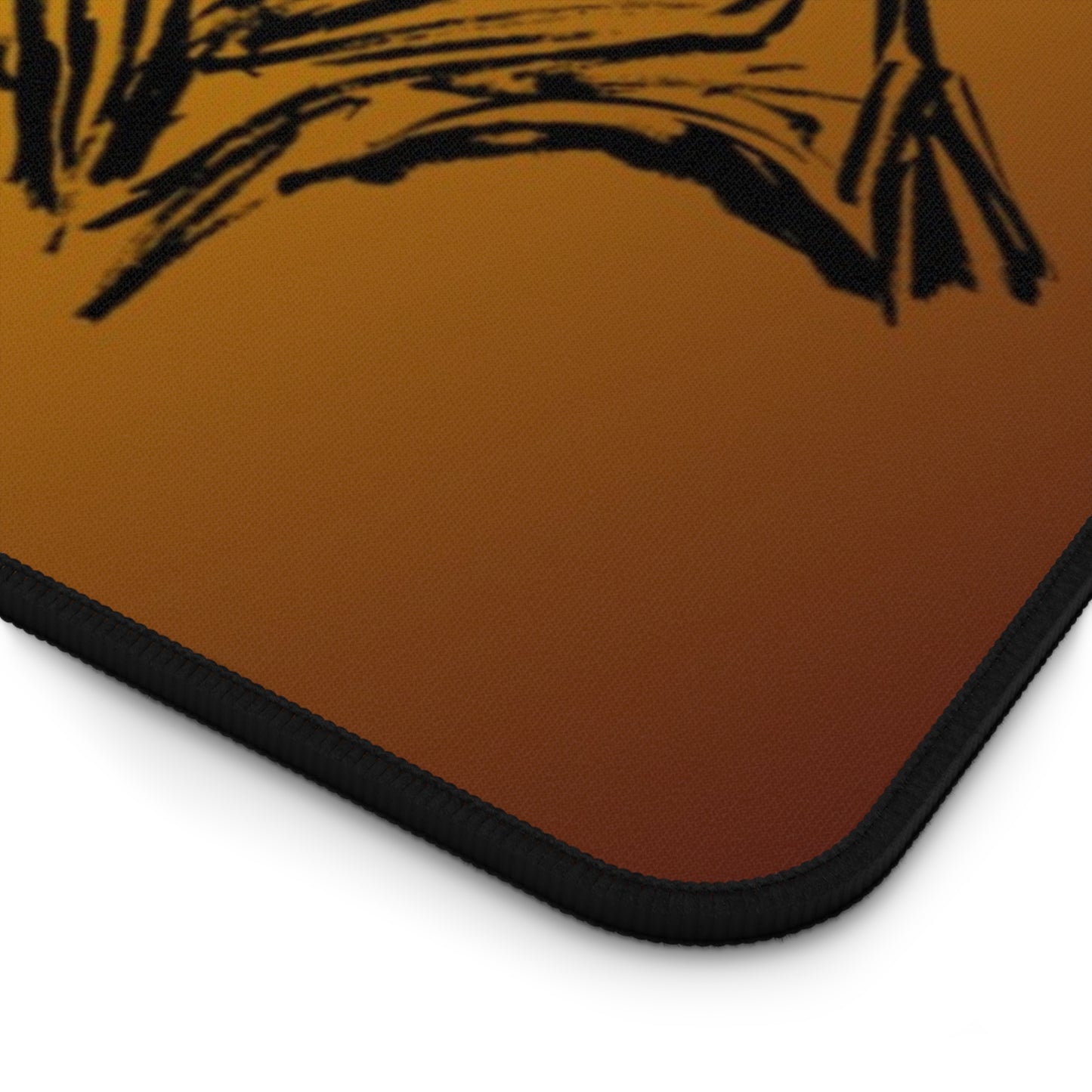 Western Cowboy Desk Mat — Rustic Sunset Mouse Pad with Cowboy Silhouette