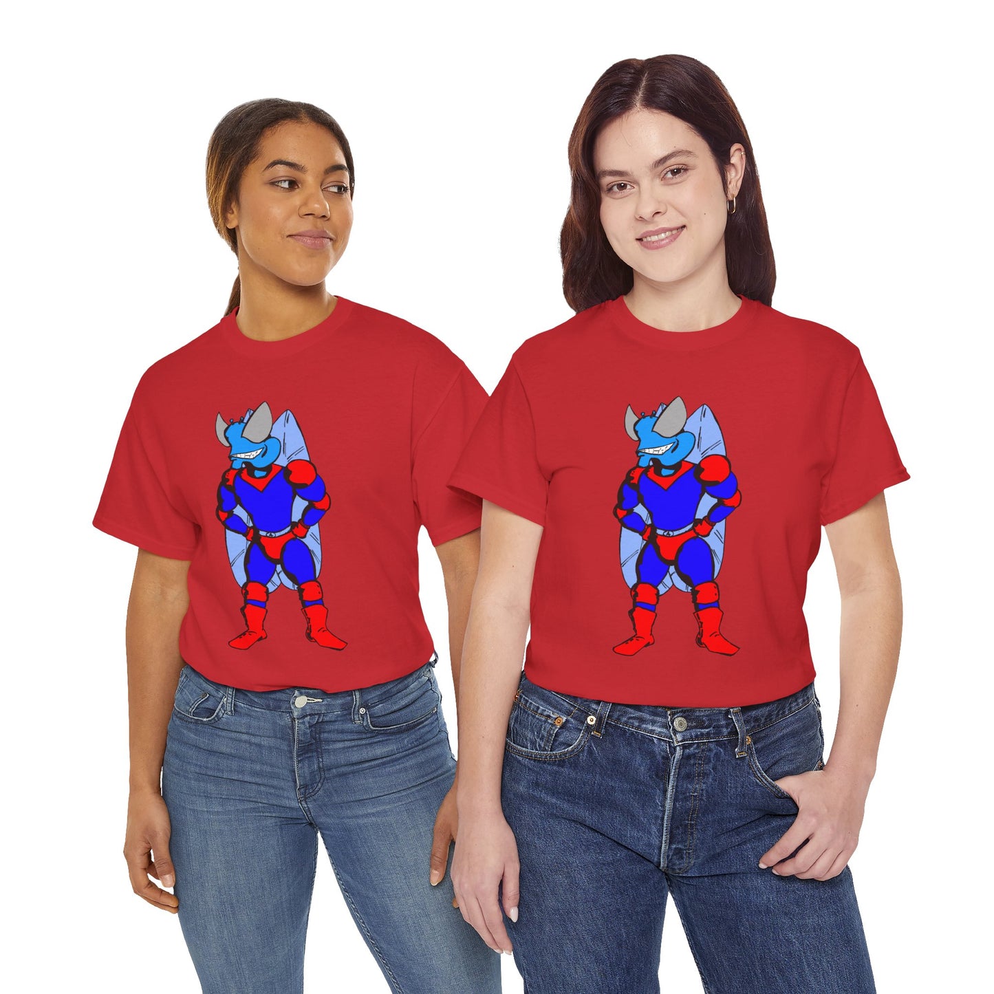 Astro-Fly Hero Graphic Tee - Blue & Red Superhero T-Shirt