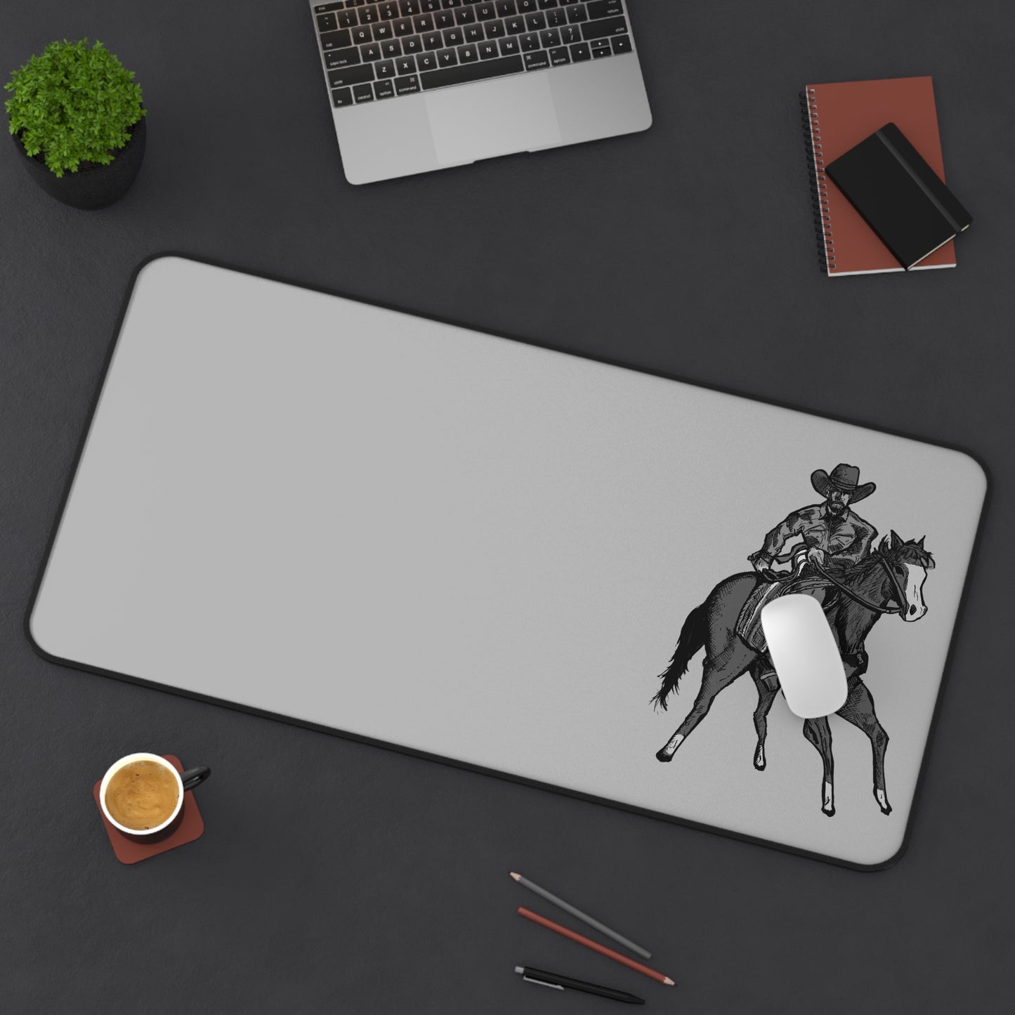 Cowboy Horse Desk Mat — Western Rodeo Office Mouse Pad