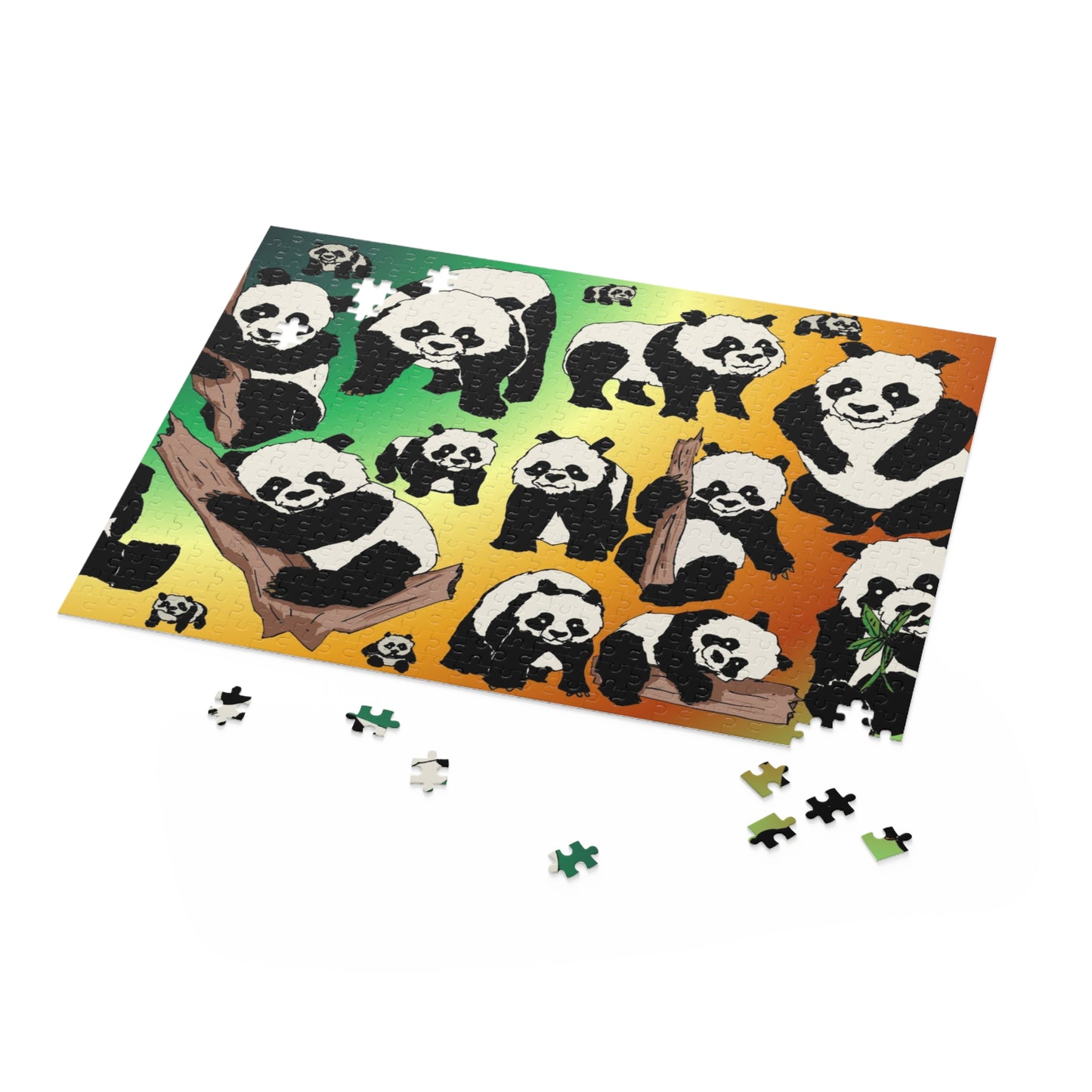 Panda Pattern Puzzle — 120/252/500-Piece Jigsaw with Cute Panda Illustrations