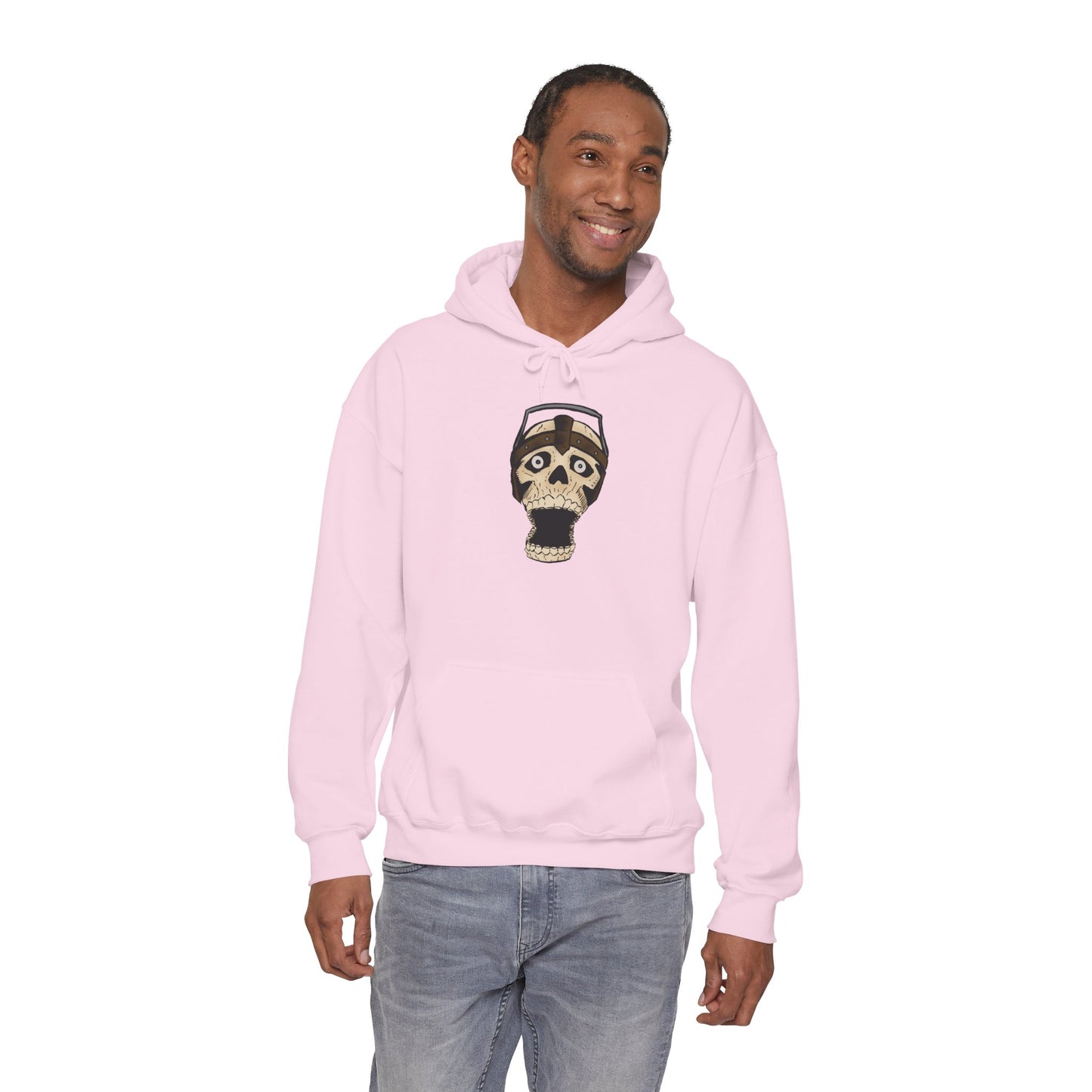 Screaming Skull Graphic Hoodie, Unisex Heavy Blend Sweatshirt, Cozy Casual Wear, Gift for Halloween, Unique October Fashion, Everyday Comfort