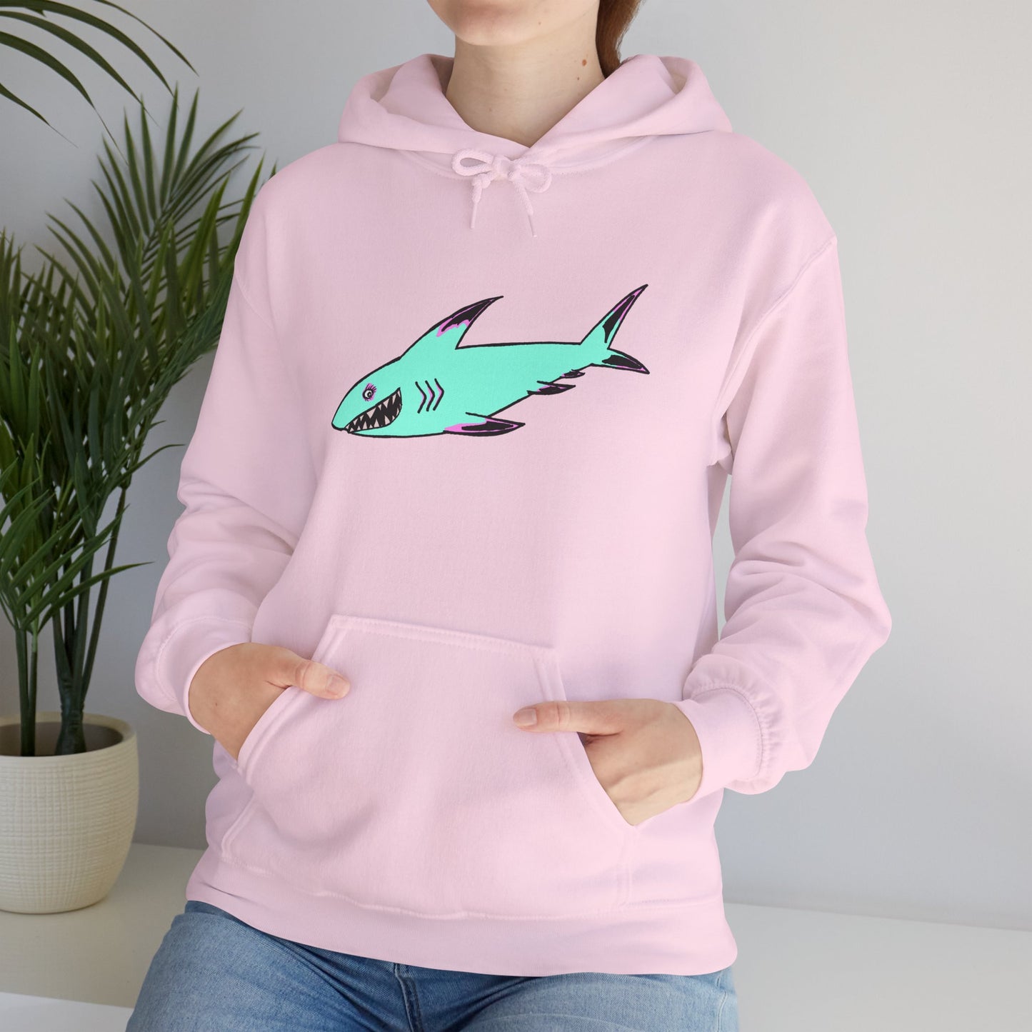 Shark Graphic Unisex Hoodie, Fun Casual Wear, Beach Lover's Gift, Relaxing Lounge Sweatshirt, Unique Gift for Any Occasion