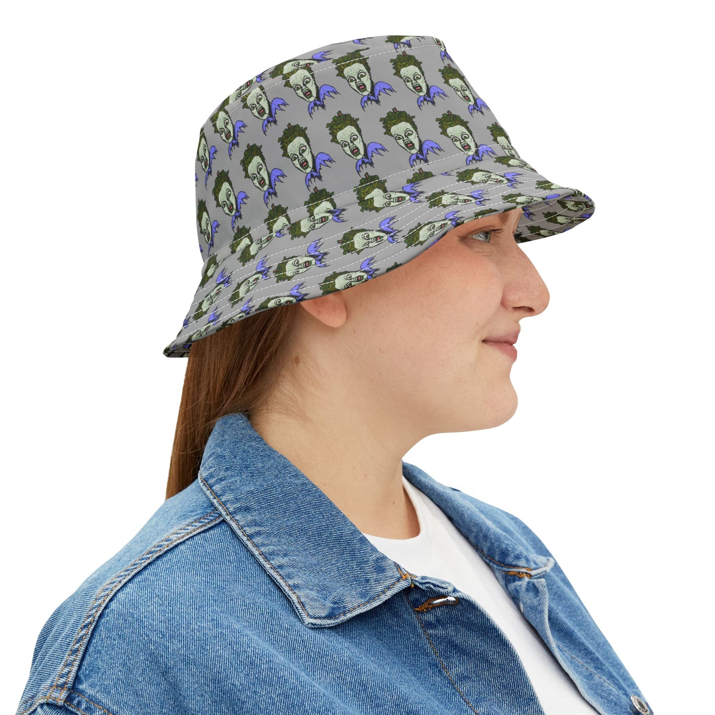 Unique Medusa AOP Bucket Hat for Trendsetters | Stylish Bucket Hat, Streetwear Accessories, Festival Fashion, Summer Hat, Unisex Style