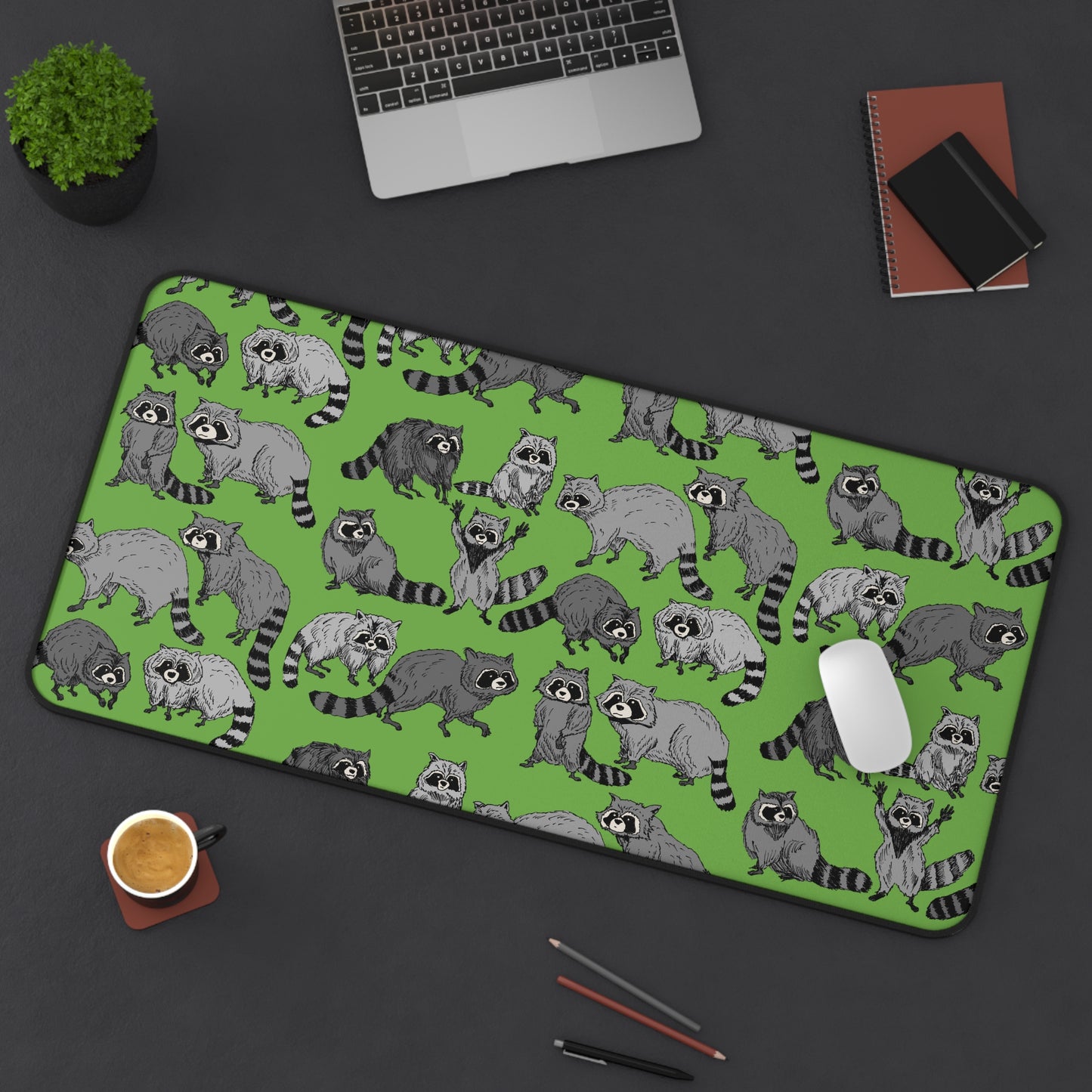 Raccoon-Themed Desk Mat, Fun Workspace Decor, Cute Office Accessory, Animal Lover Gift, Home Office Essentials
