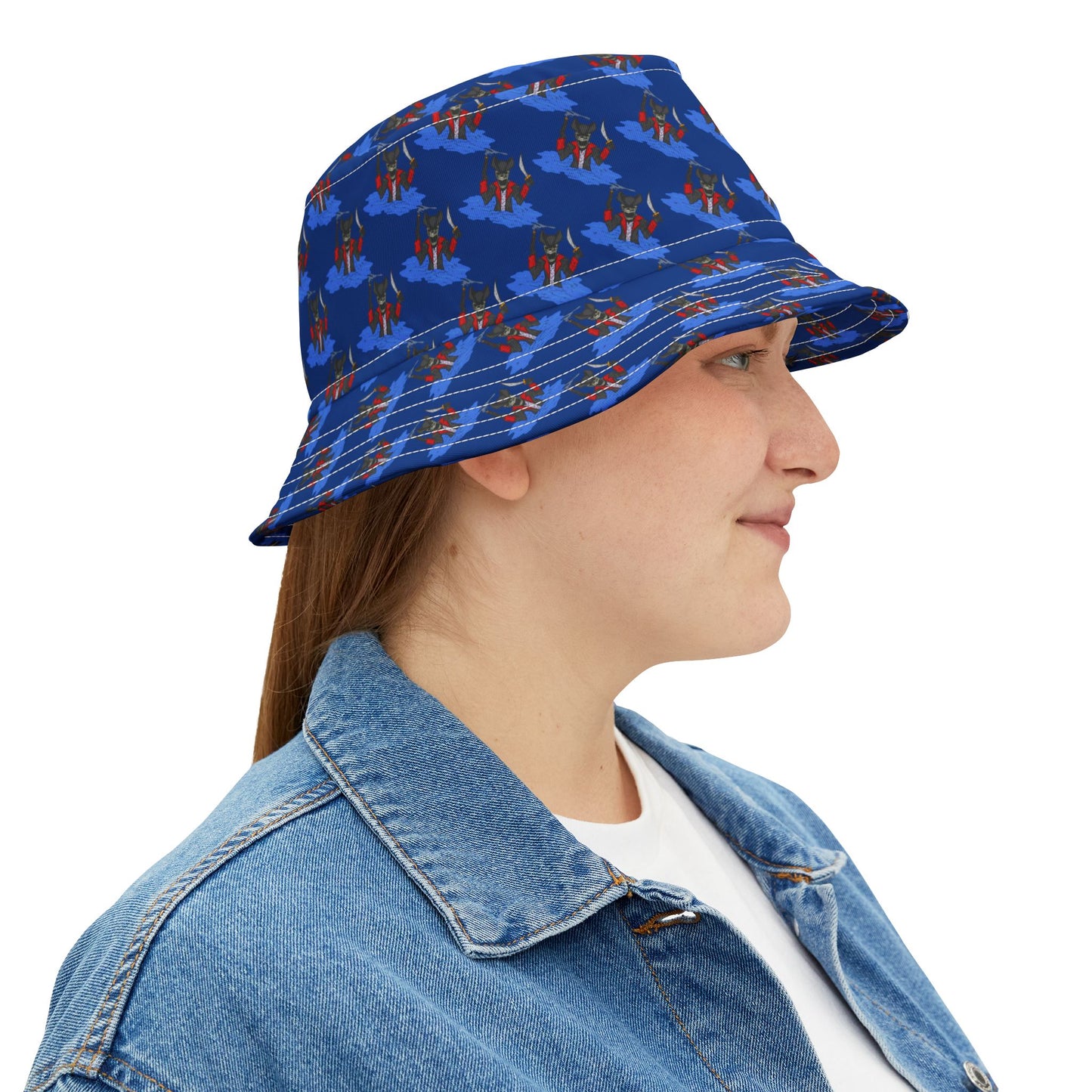 Blue Skeleton Pirate Bucket Hat for Summer Fun