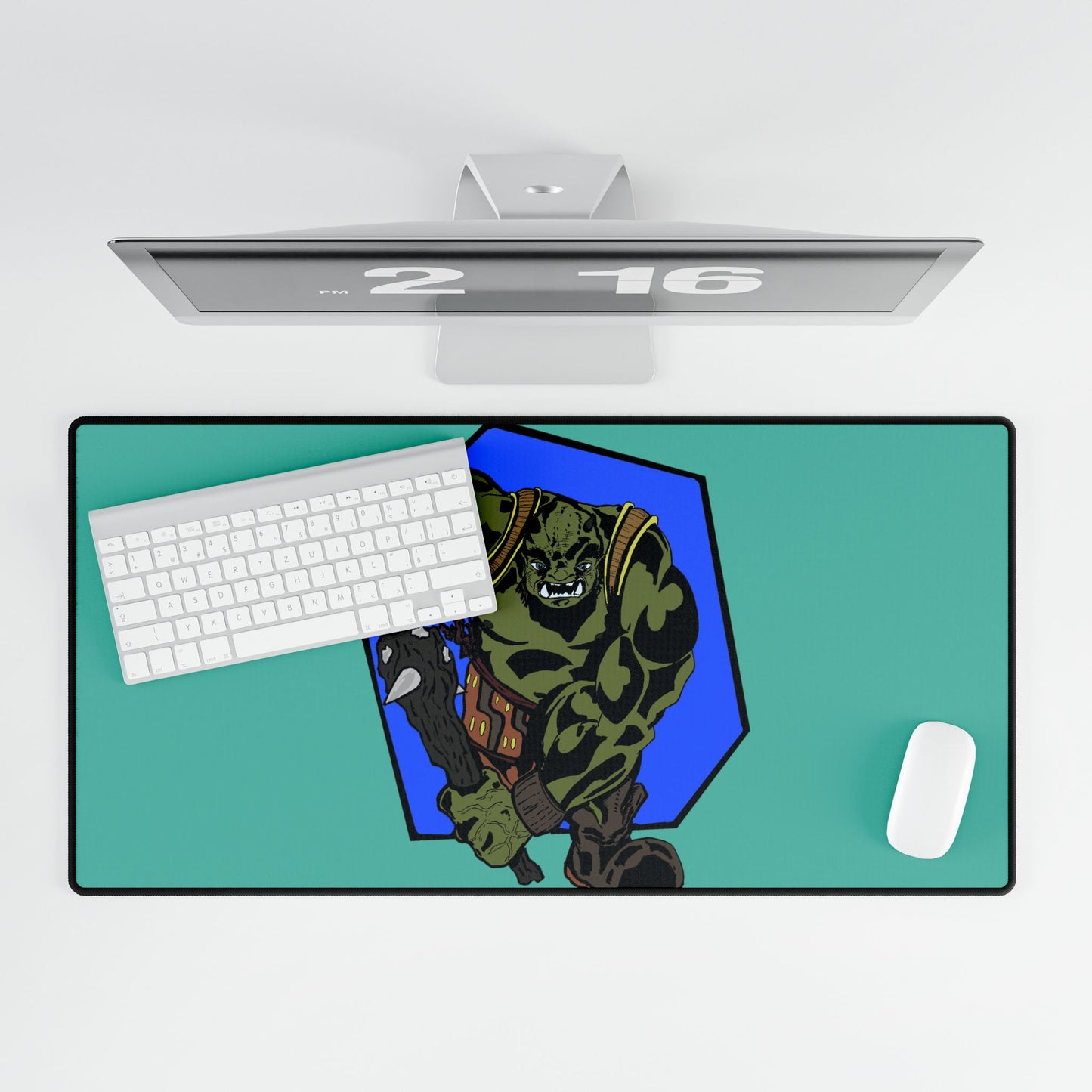 Orc Warrior Gaming Desk Mat — Fantasy RPG Mouse Pad and Card Playing Mat