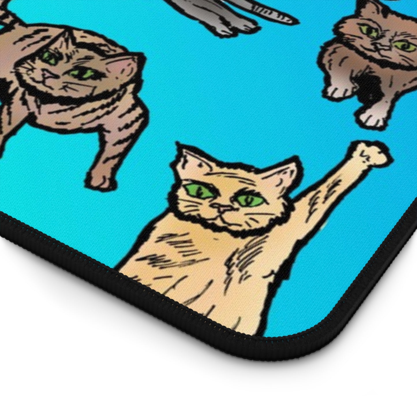 Desk Mat — Colorful Cat Pattern Mouse Pad for Home Office