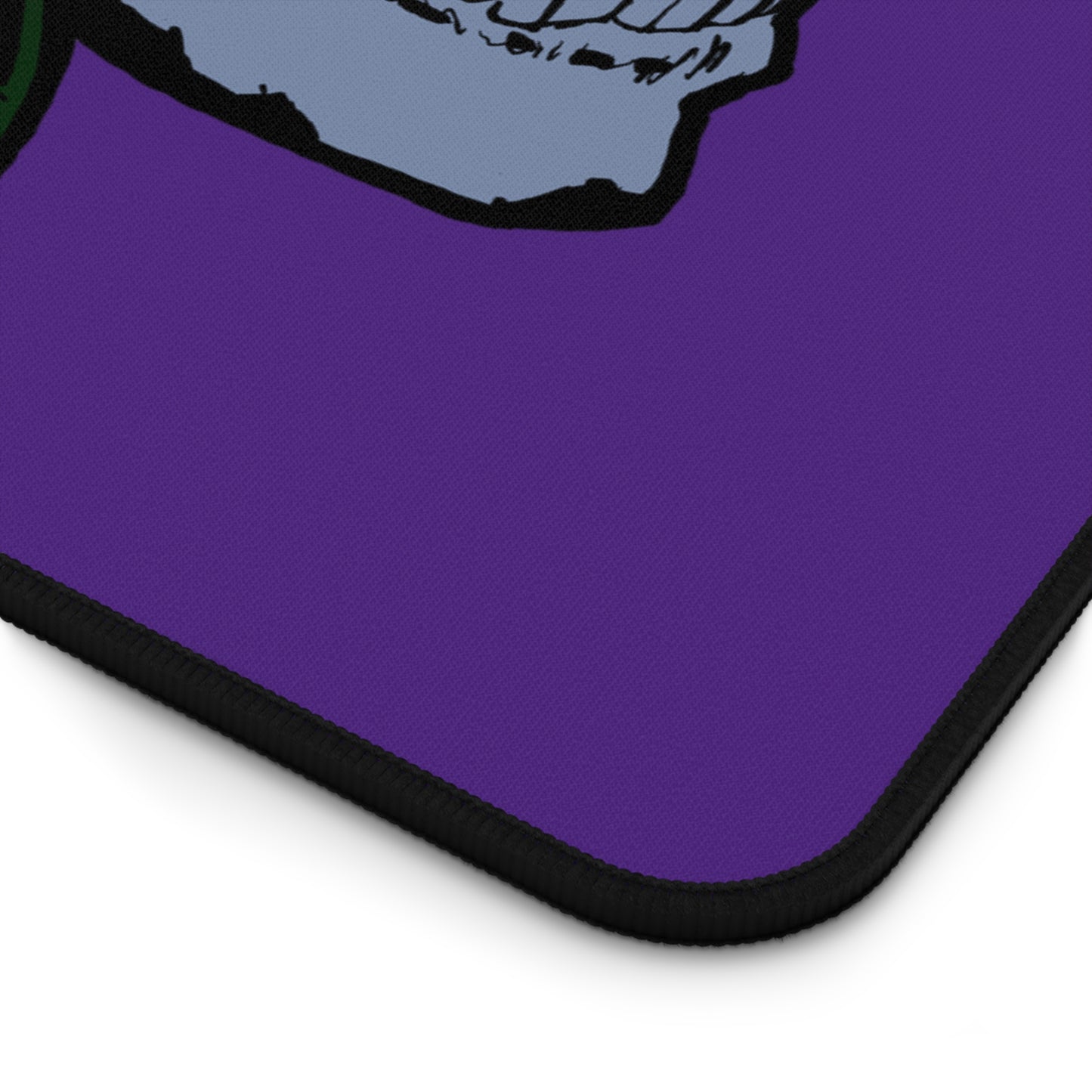 Gothic Floral Skull Desk Mat - Stylish Purple Computer Pad for Home & Office