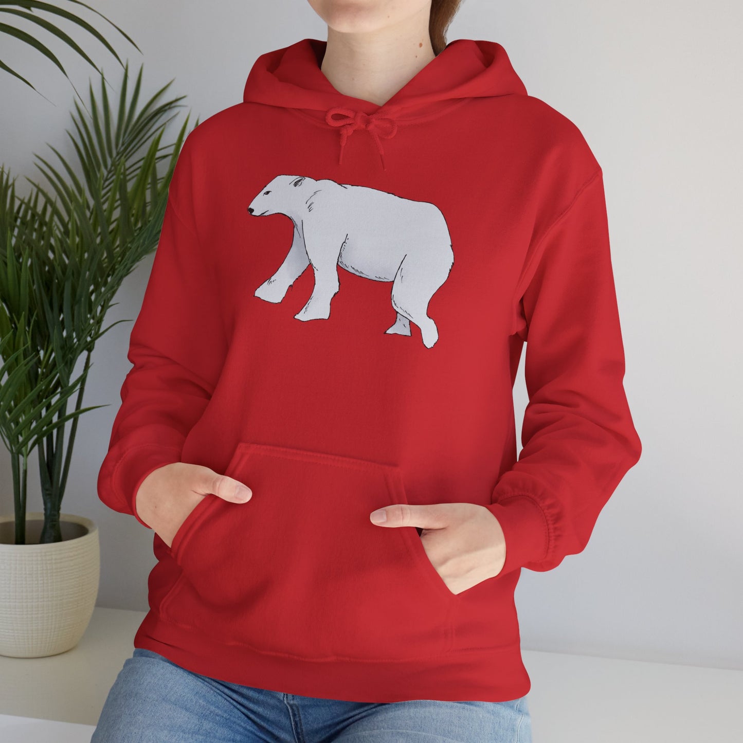 Cozy Polar Bear Hoodie - Warm Winter Fashion, Unisex Sweatshirt, Gift for Animal Lovers, Perfect for Cold Days, Cute Outdoor Wear