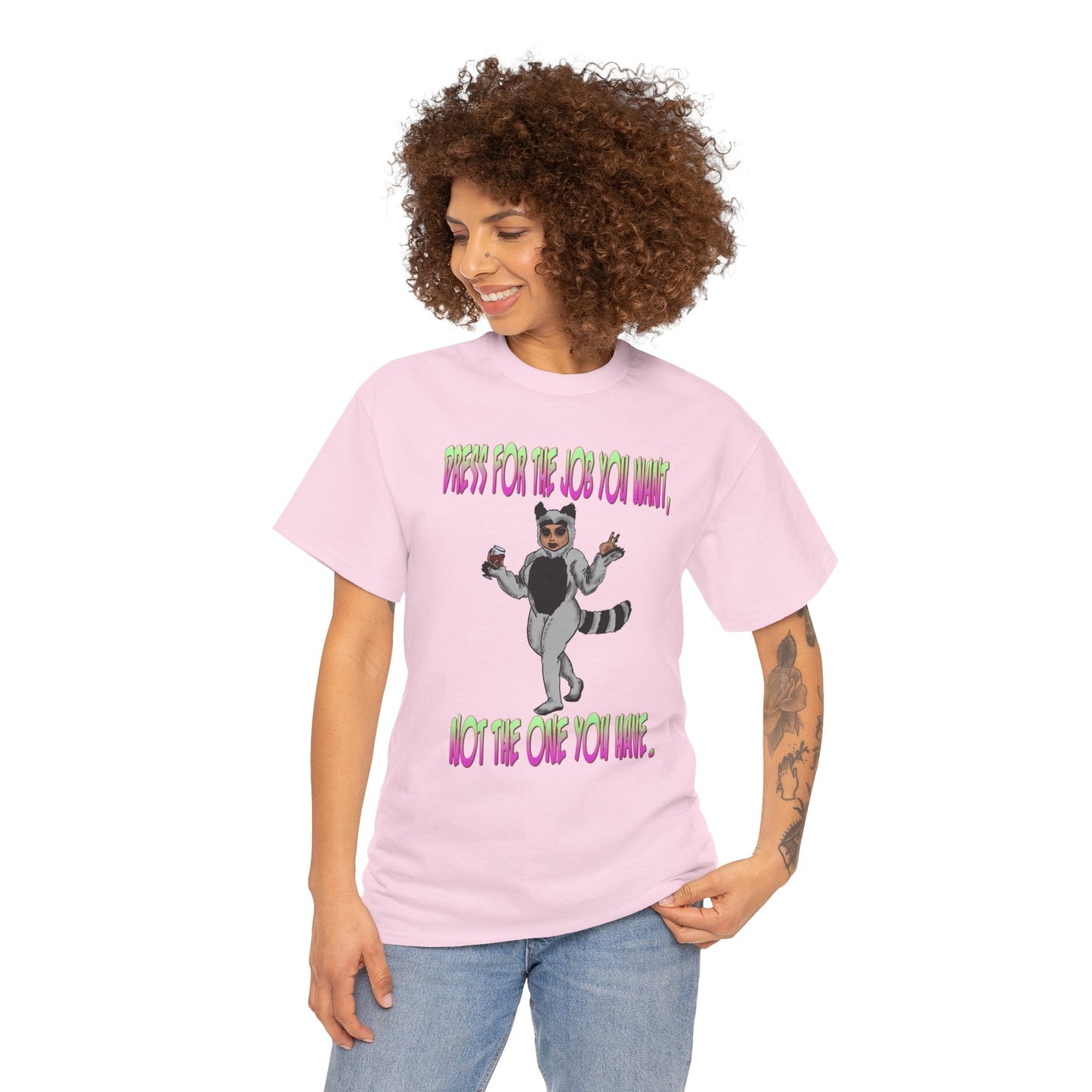 Funny Unisex Heavy Cotton Tee - "Dress for the Job You Want, Not the One You Have" T-Shirt