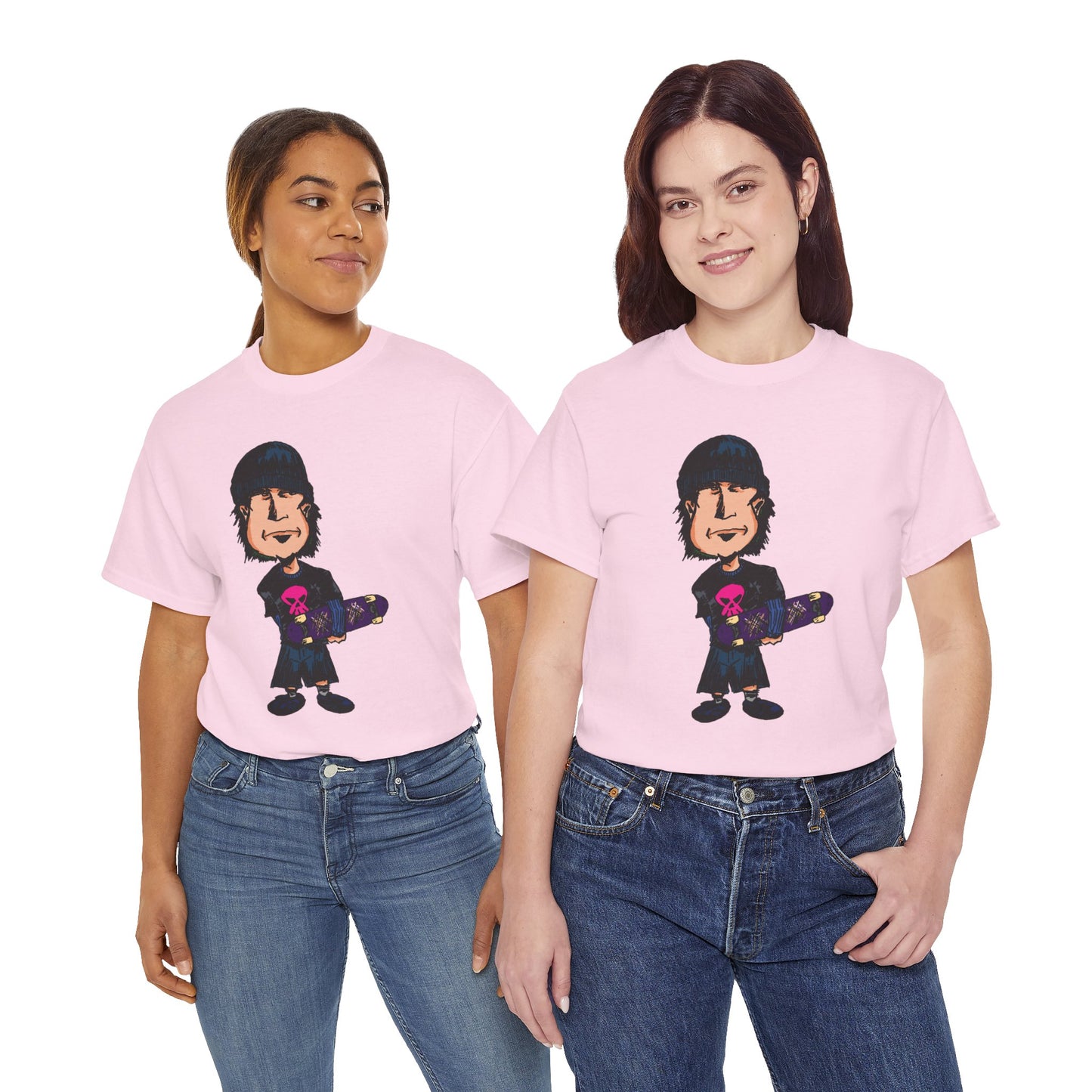 Rude Skater Dude - Skate Punk - Skater Kid Cartoon T‑Shirt — Cute Skateboarder Graphic Tee