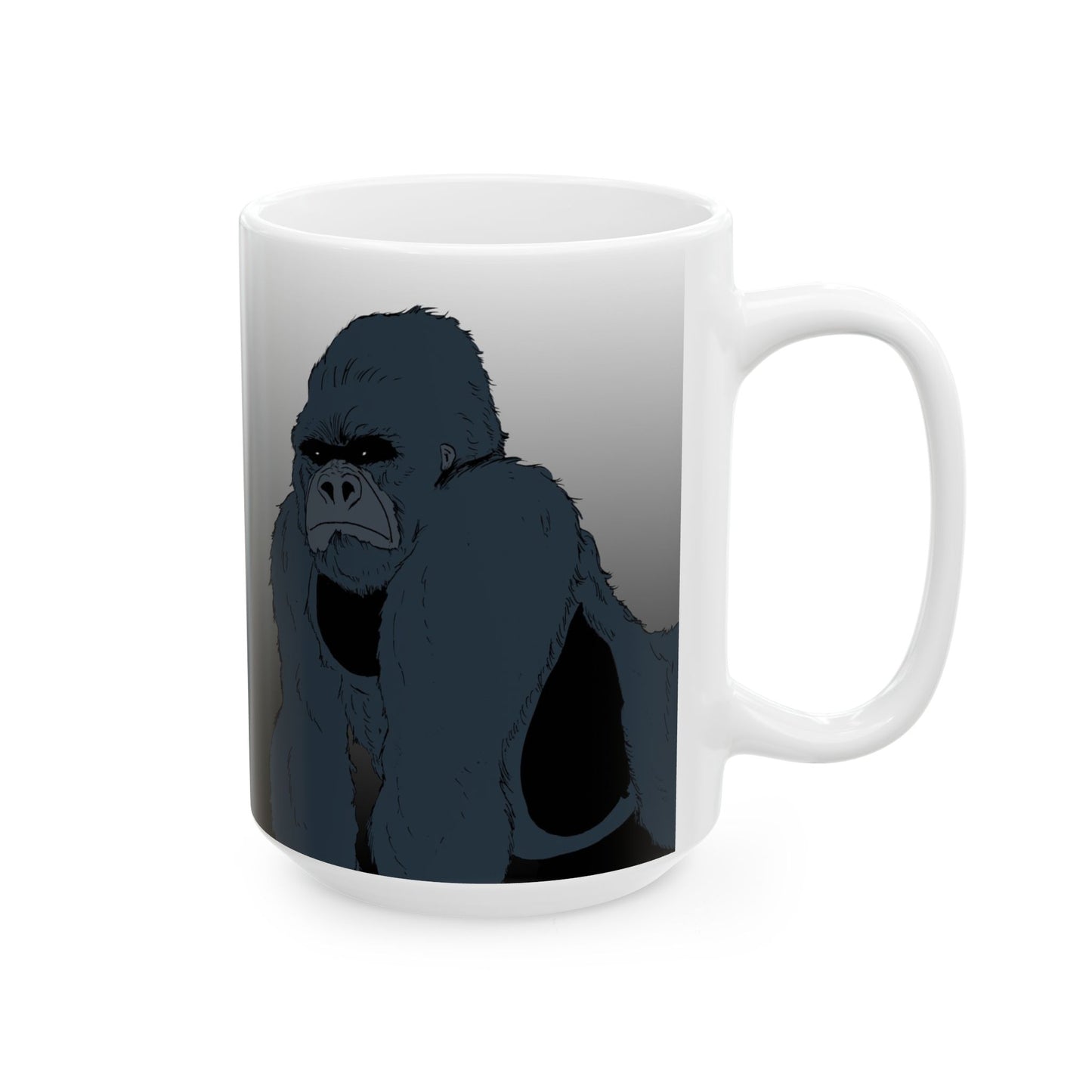 Gradient Ceramic Mug with Gorilla — Coffee Cup