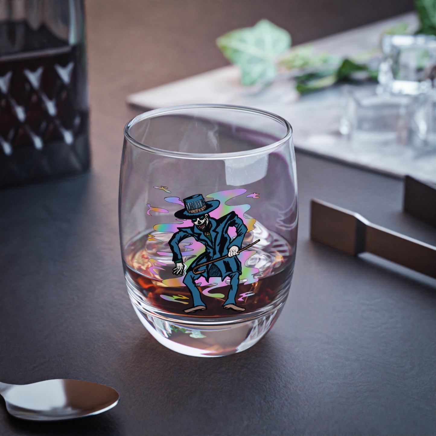 Voodoo Maniac Dapper Dancer Whiskey Glass - Stylish Barware for Cocktail Lovers
