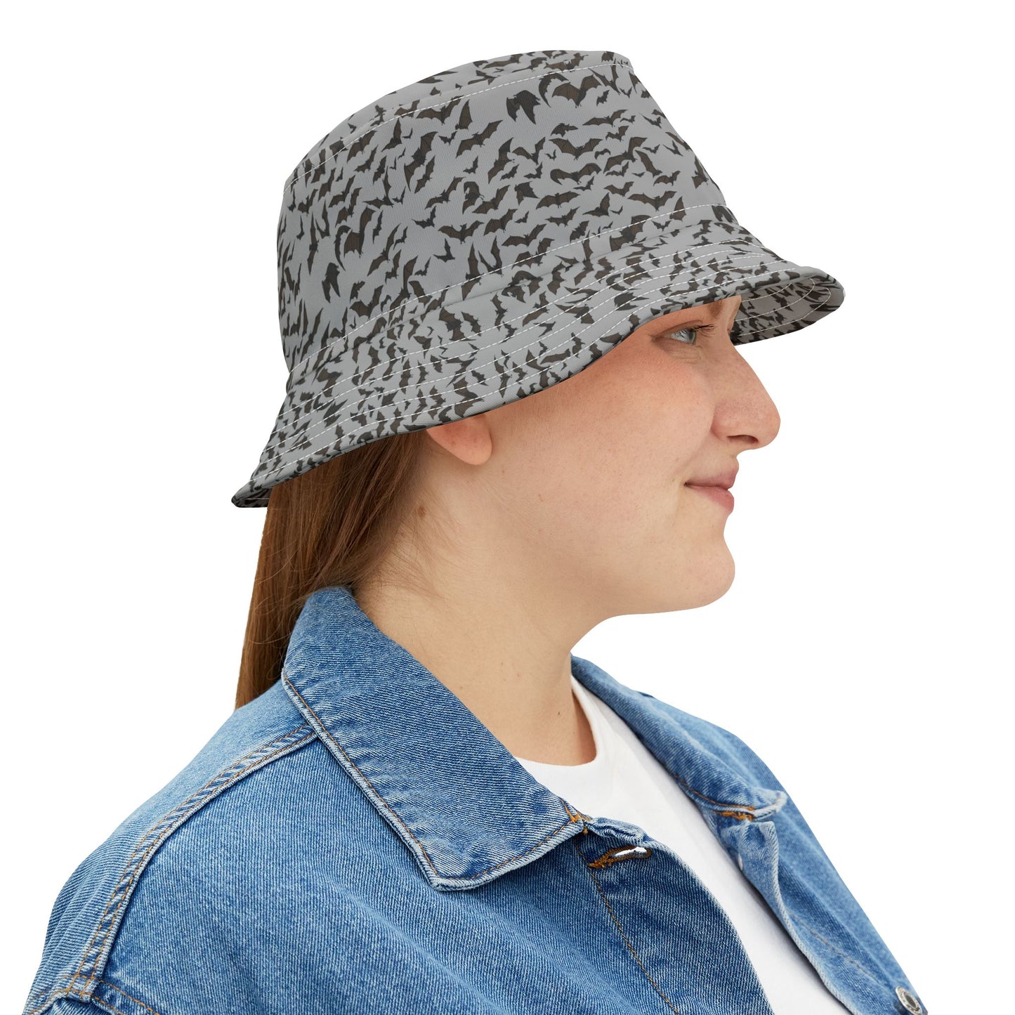 Stylish Bat Cold Night Pattern Bucket Hat, Trendy Summer Hat, Unique Gift for Halloween, Outdoor Accessory, Customized Fashion