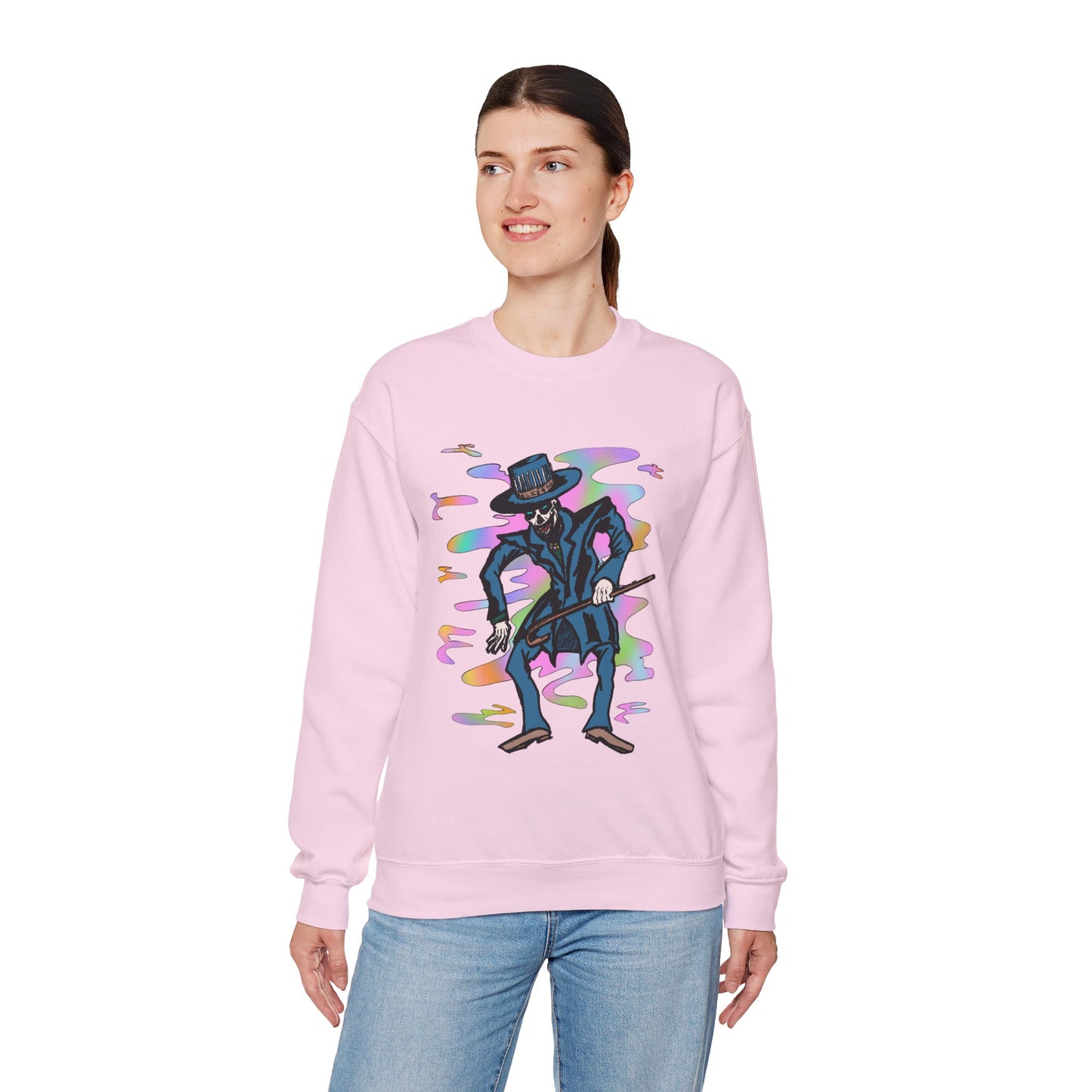 Vibrant Voodoo Graphic Crewneck Sweatshirt - Unisex Halloween Vibe