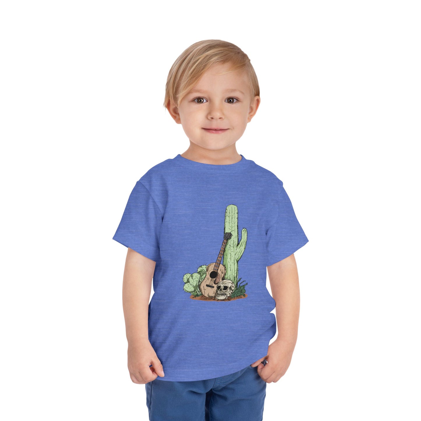 Toddler Tee — Desert Cactus with Guitar Graphic