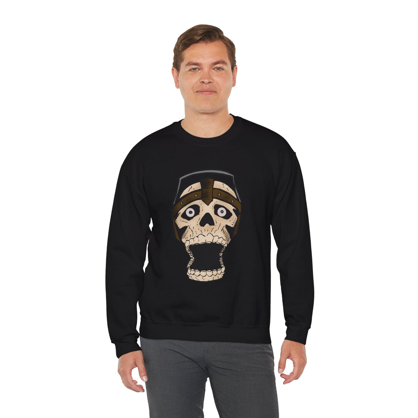 Screaming Skull Graphic Crewneck Sweatshirt - Unisex Heavy Blend
