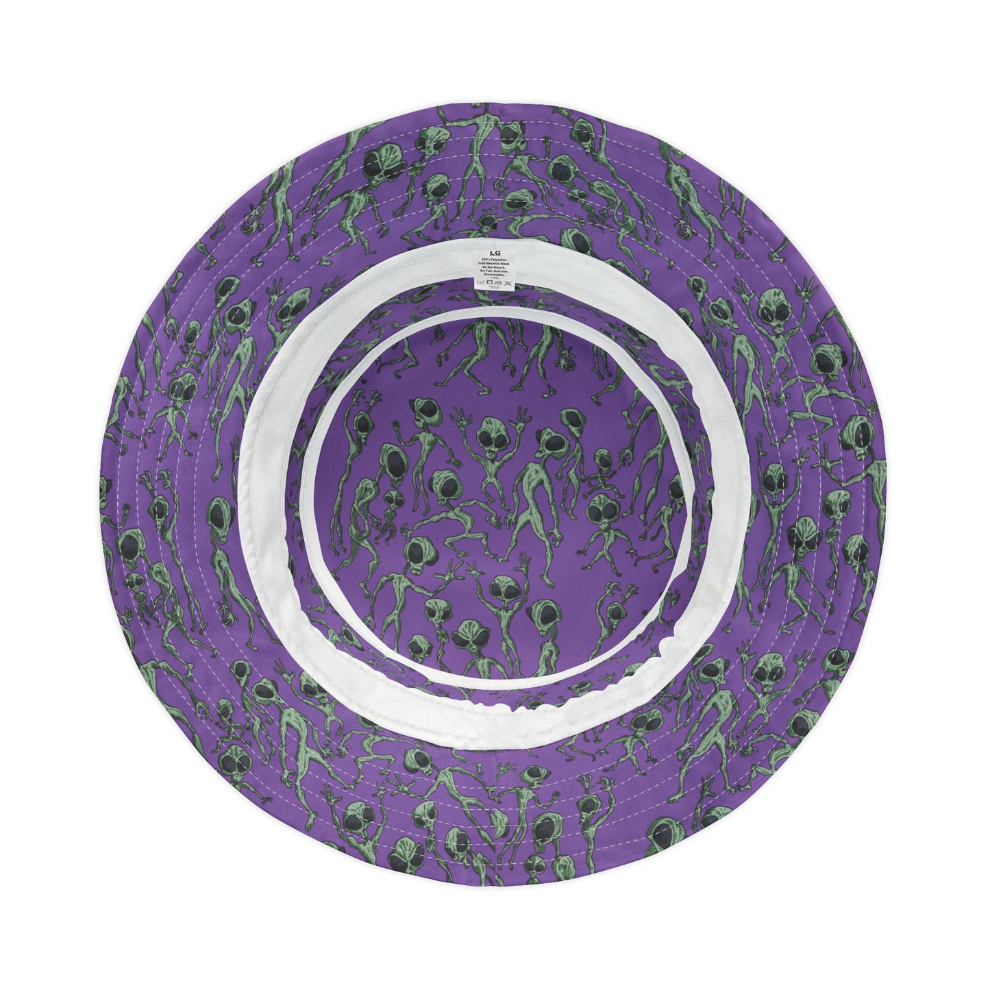 Alien Dance Party Bucket Hat, Trendy AOP Hat, Unique Accessory, Summer Fashion, Gift for Sci-Fi Fans, Festival Headwear, Outdoor Style