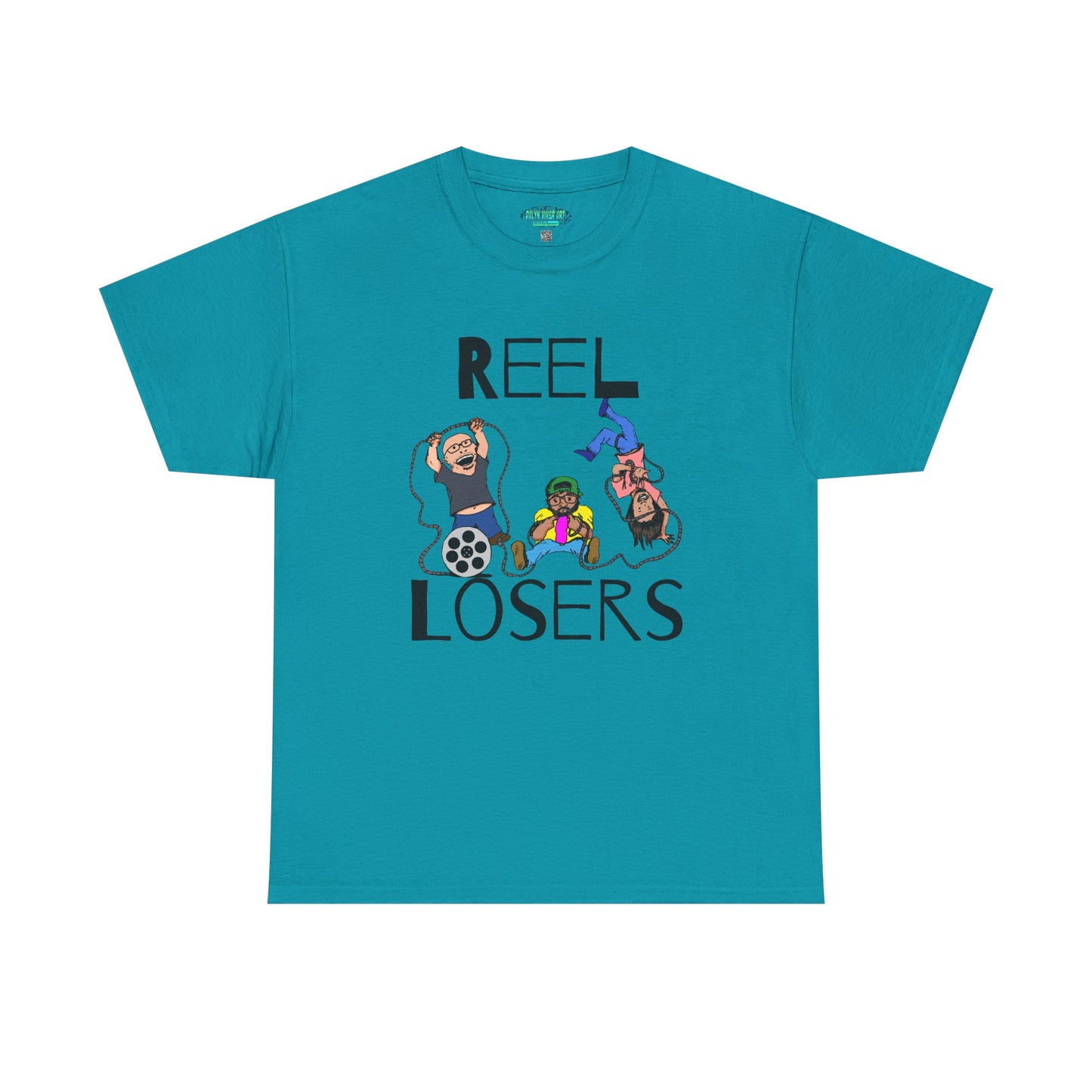 Reel Losers Podcast Unisex Heavy Cotton Tee, Funny Graphic Shirt, Casual Everyday Wear, Gift for Movie Lovers, Humor T-Shirt