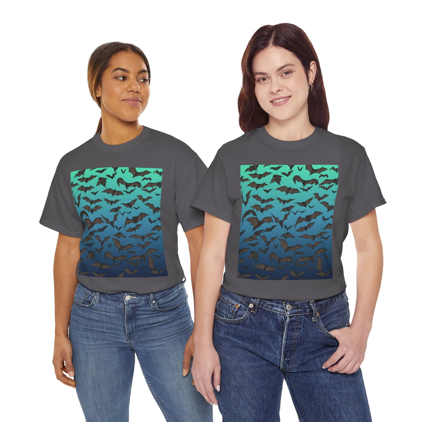 Bat Swarm Graphic Tee — Gradient Night Flight T-Shirt