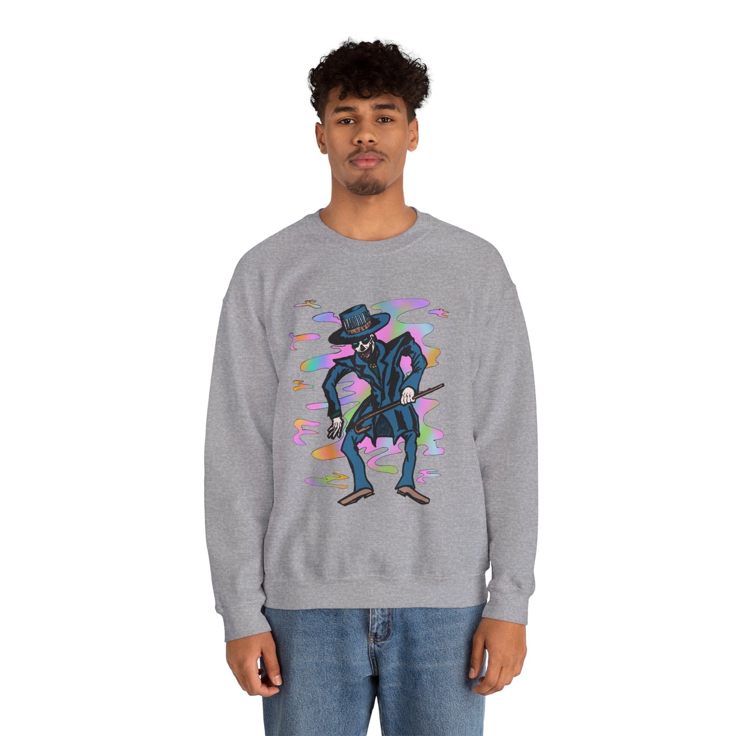Vibrant Voodoo Graphic Crewneck Sweatshirt - Unisex Halloween Vibe