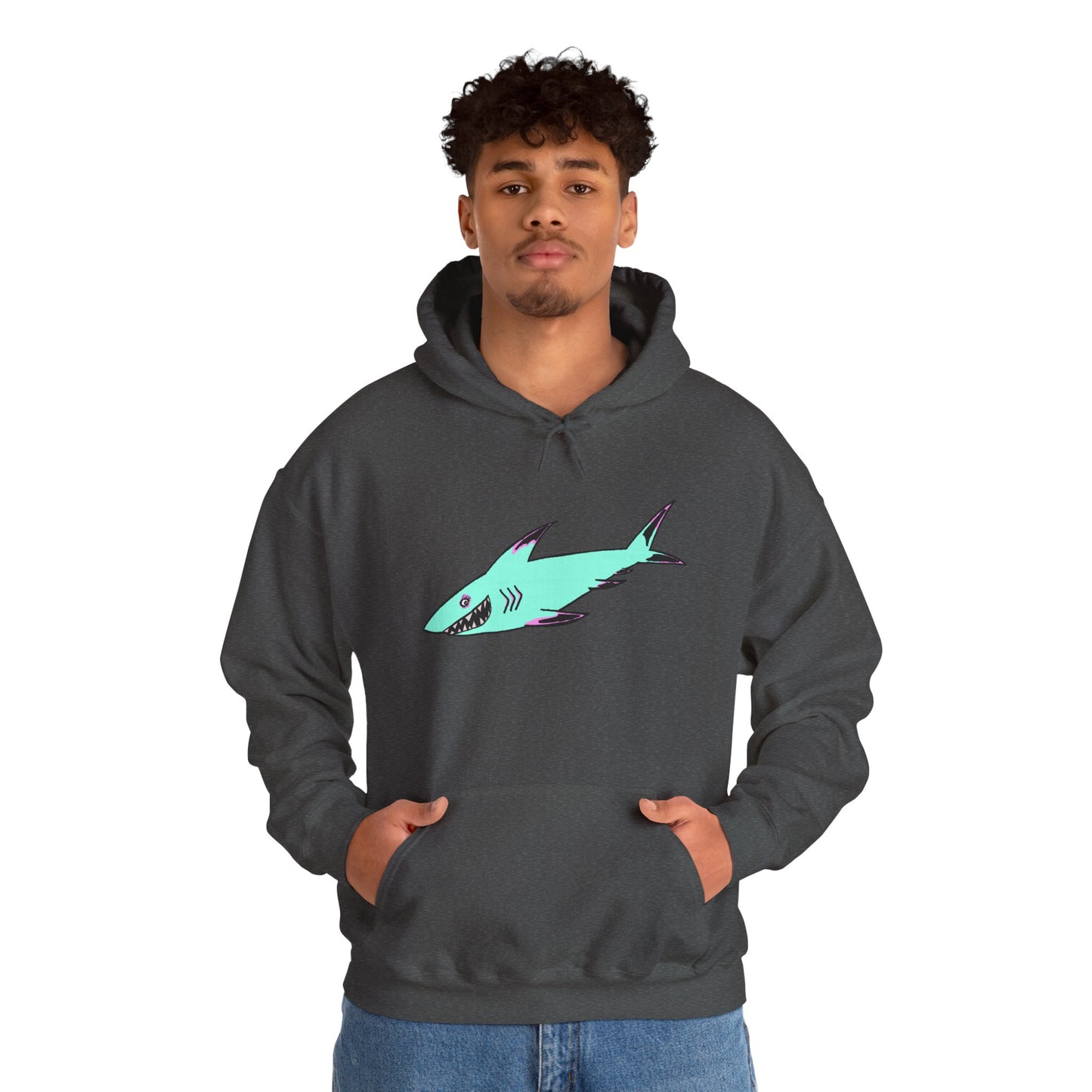 Shark Graphic Unisex Hoodie, Fun Casual Wear, Beach Lover's Gift, Relaxing Lounge Sweatshirt, Unique Gift for Any Occasion
