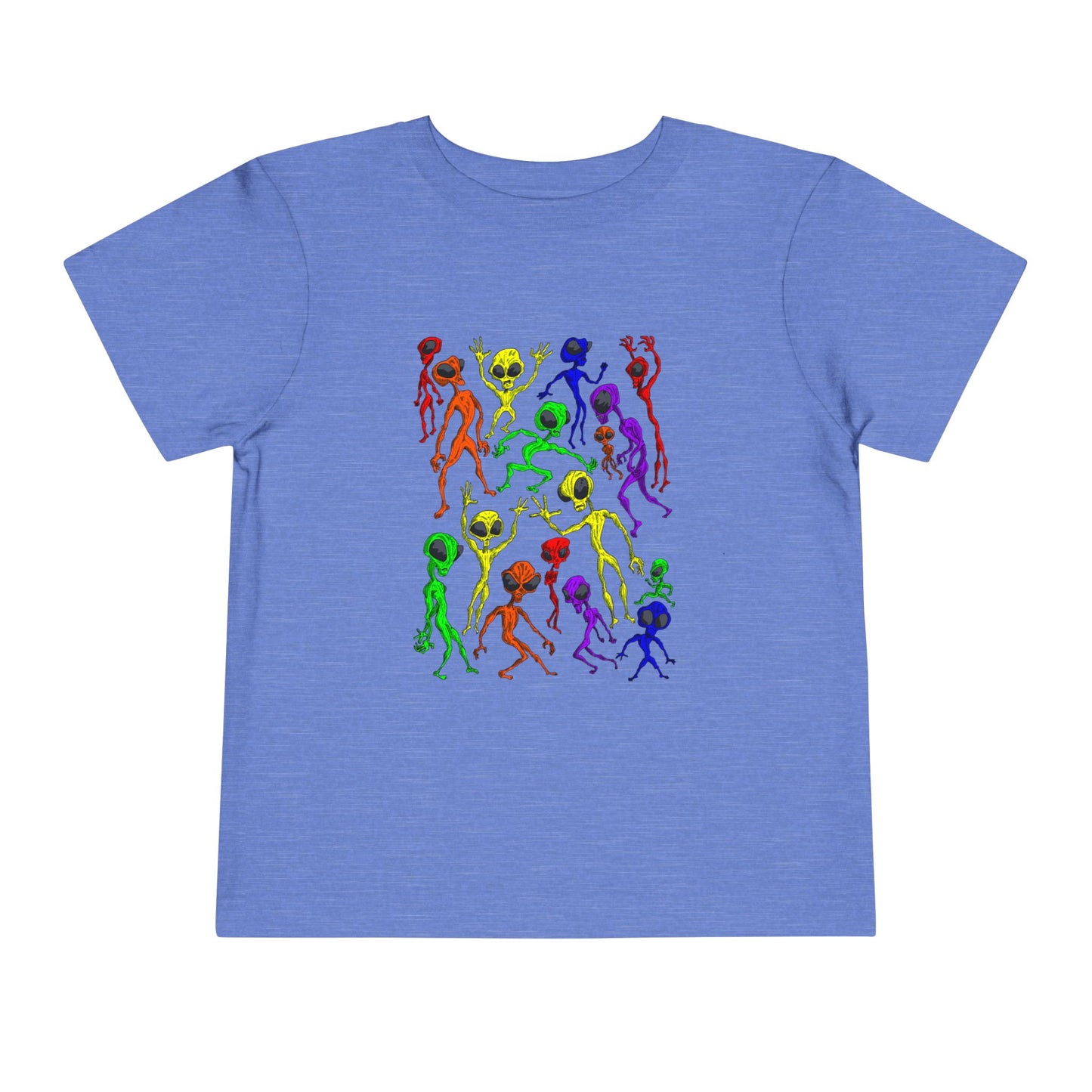 Alien Dance Party - Toddler Tee — Colorful Dancing Aliens Graphic Shirt