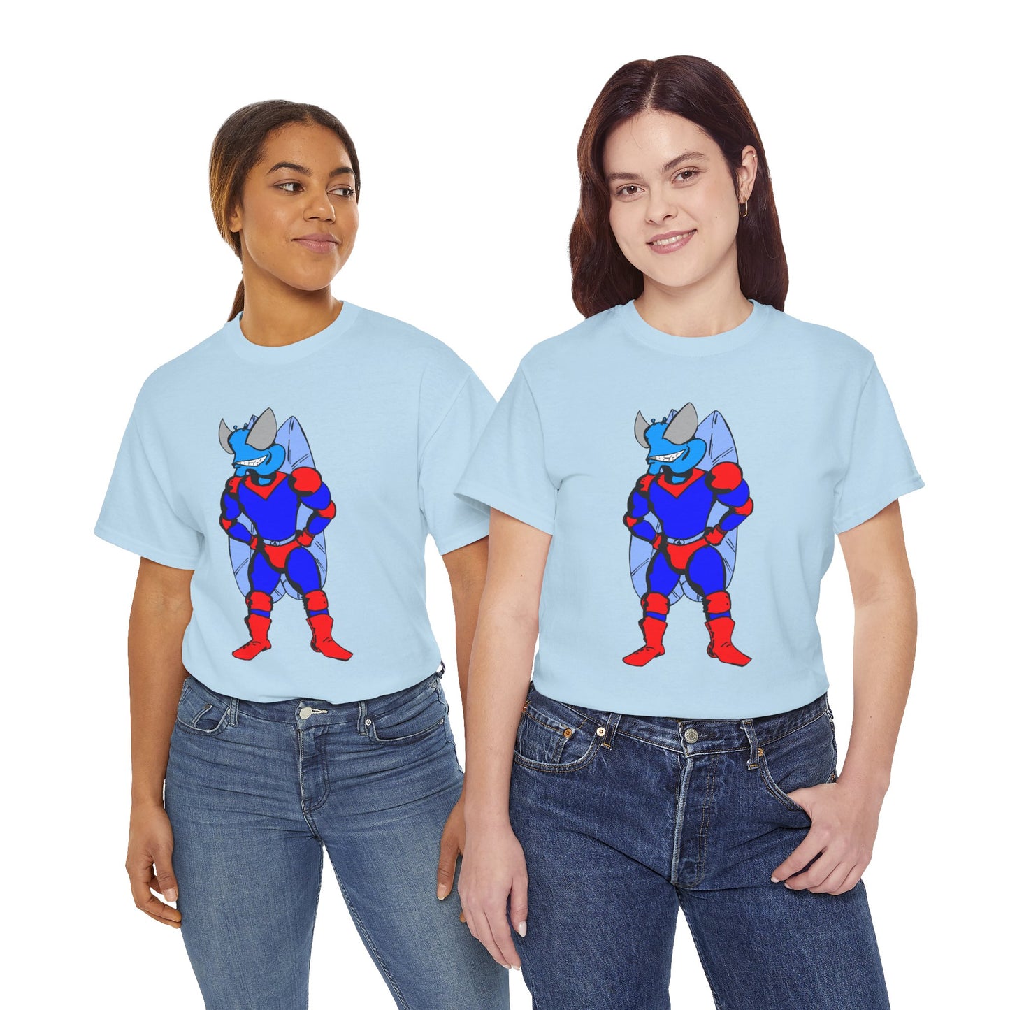 Astro-Fly Hero Graphic Tee - Blue & Red Superhero T-Shirt