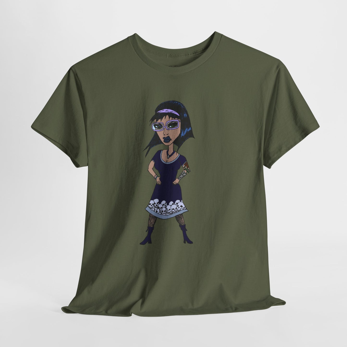 Gothic Doll T-Shirt — Retro Vampire Girl Graphic Tee