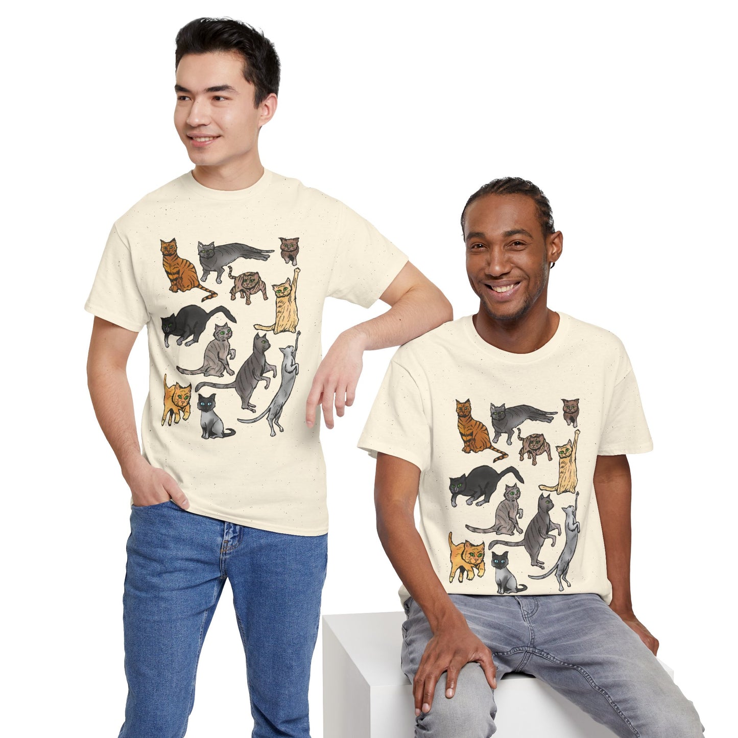 Cats Collage T-Shirt — Cute Cat Illustration Tee for Cat Lovers
