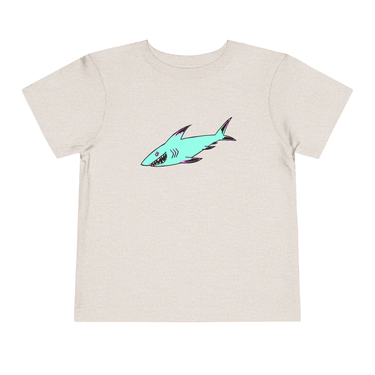 Toddler Tee — Cute Teal Shark Graphic Kids T‑Shirt