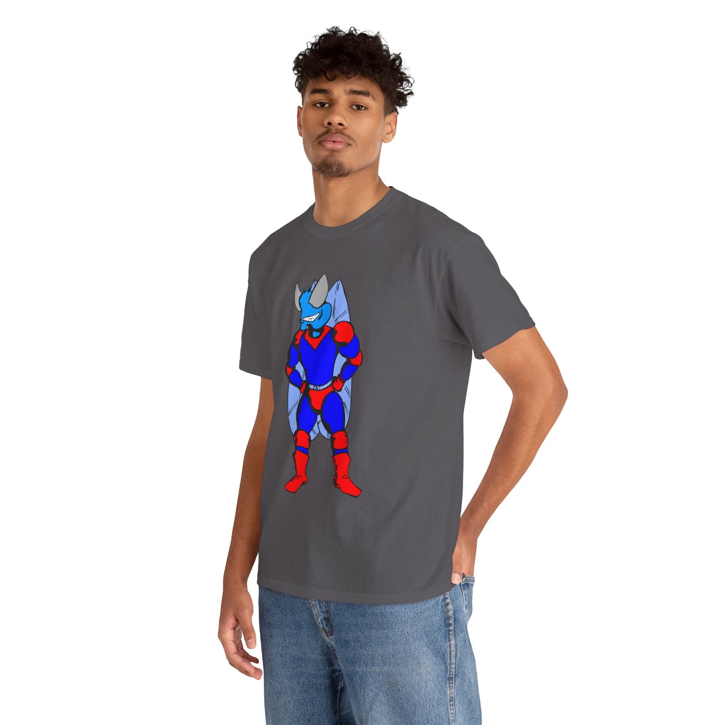 Astro-Fly Hero Graphic Tee - Blue & Red Superhero T-Shirt