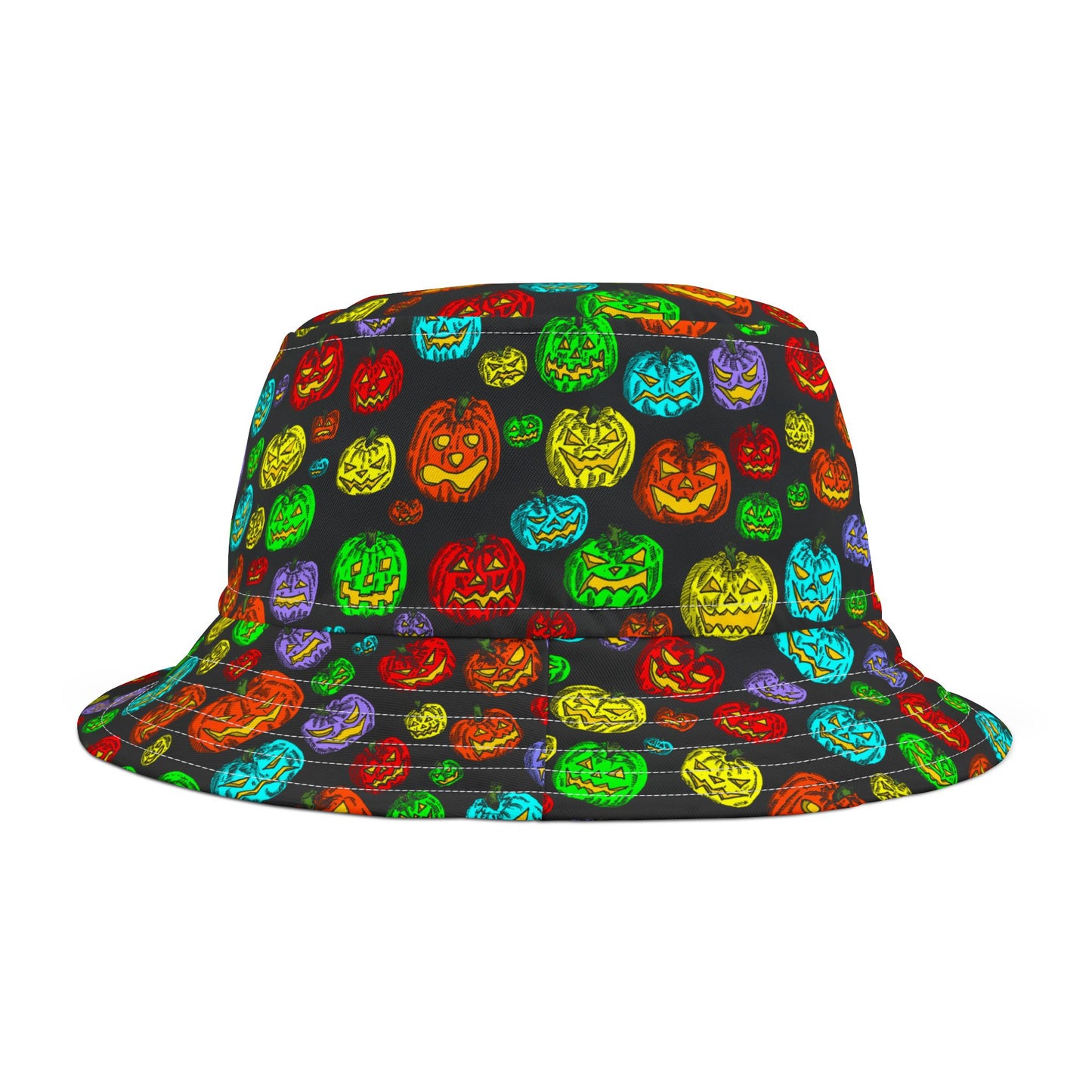 Halloween Pumpkin Bucket Hat, Fun Fall Accessory, Festival Headwear, Outdoor Summer Hat, Halloween Party Gear