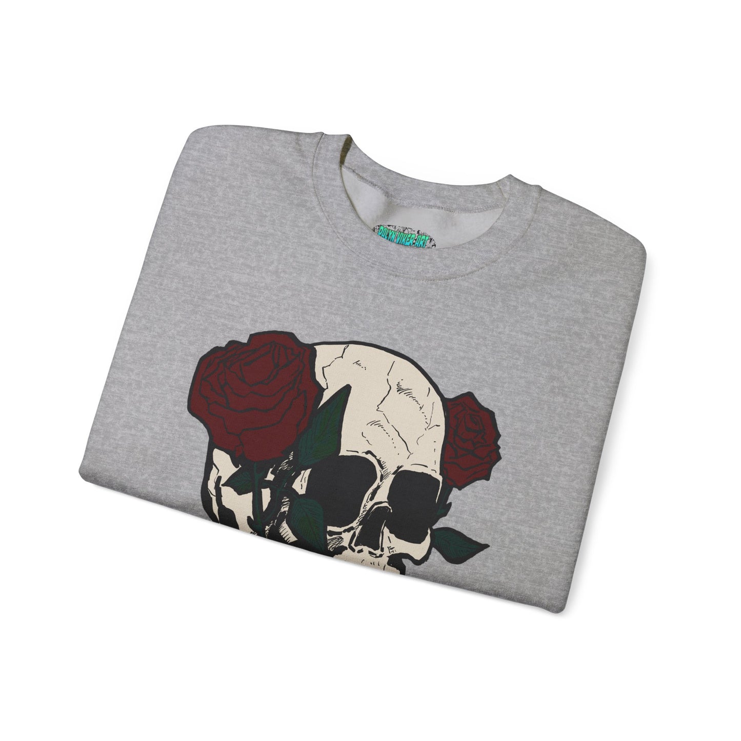 Skull & Rose Crewneck Sweatshirt - Unisex Heavy Blend™