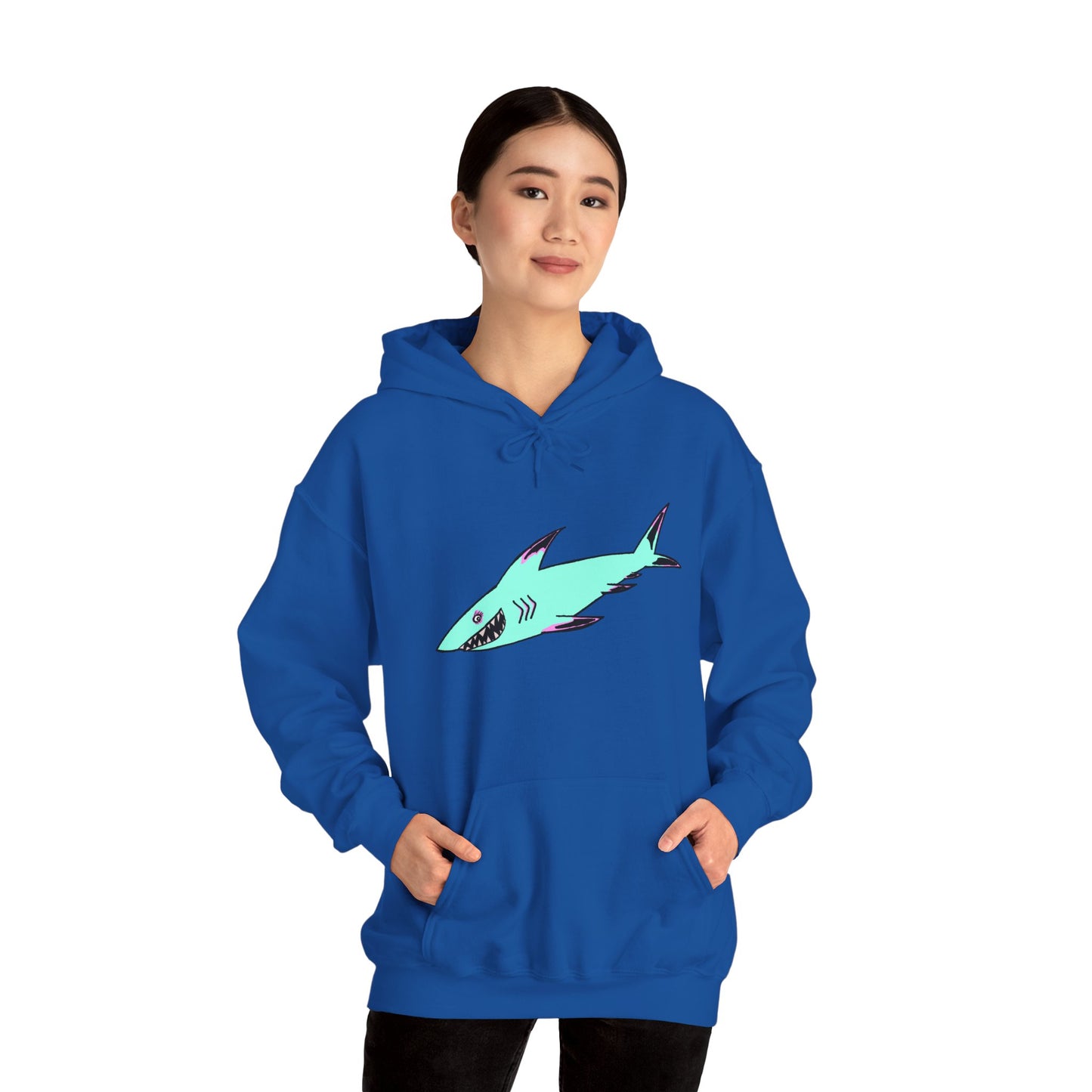 Shark Graphic Unisex Hoodie, Fun Casual Wear, Beach Lover's Gift, Relaxing Lounge Sweatshirt, Unique Gift for Any Occasion