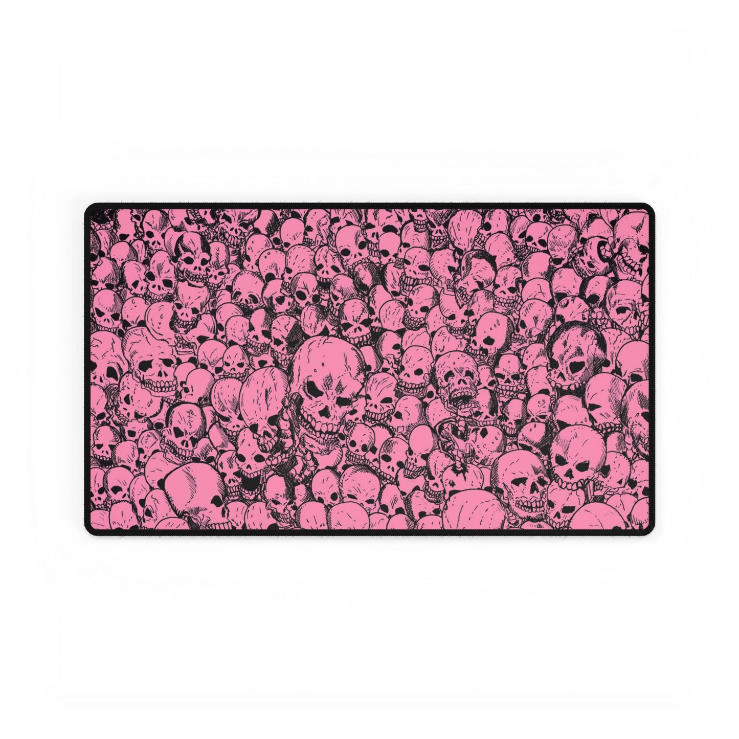 Pink Gathering of Skulls Desk Mat — Gothic Gaming & Office Mouse Pad and Card Playing Mat