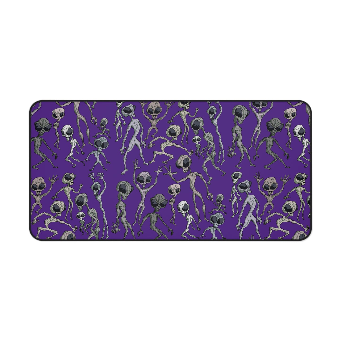 Alien Dance Party Desk Mat for Gamers, Cool Office Decor, Unique Gifts for UFO Enthusiasts, Quirky Work Accessories, Fun Alien Theme